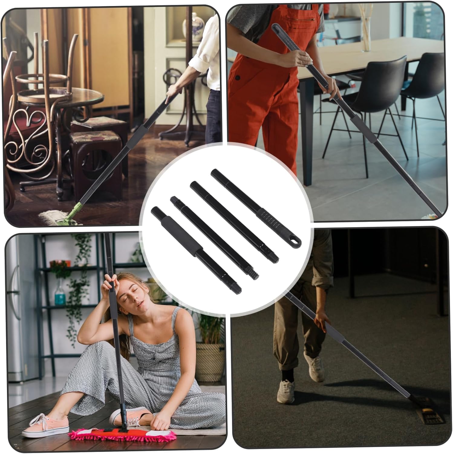 SHERCHPRY Telescopic Mop Handle Replacement Stick