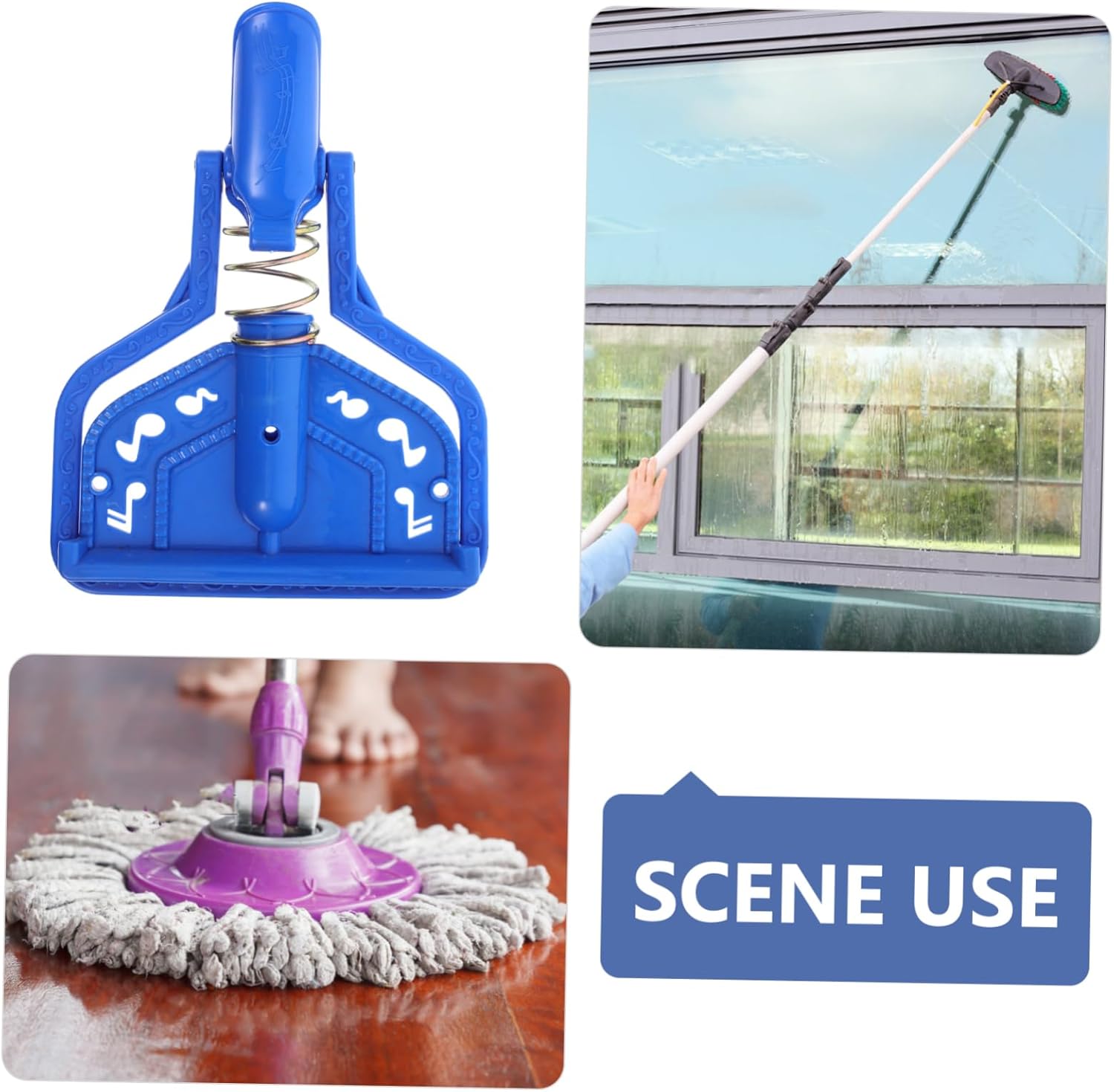 Minkissy Mop Rod Adapter Threaded Clip for Easy Replacement