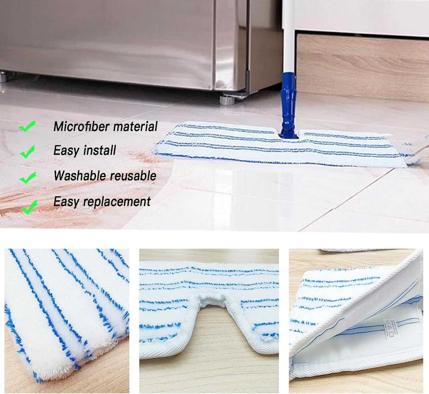2 Pack Microfiber Mop Heads for O-Cedar DryWet Use