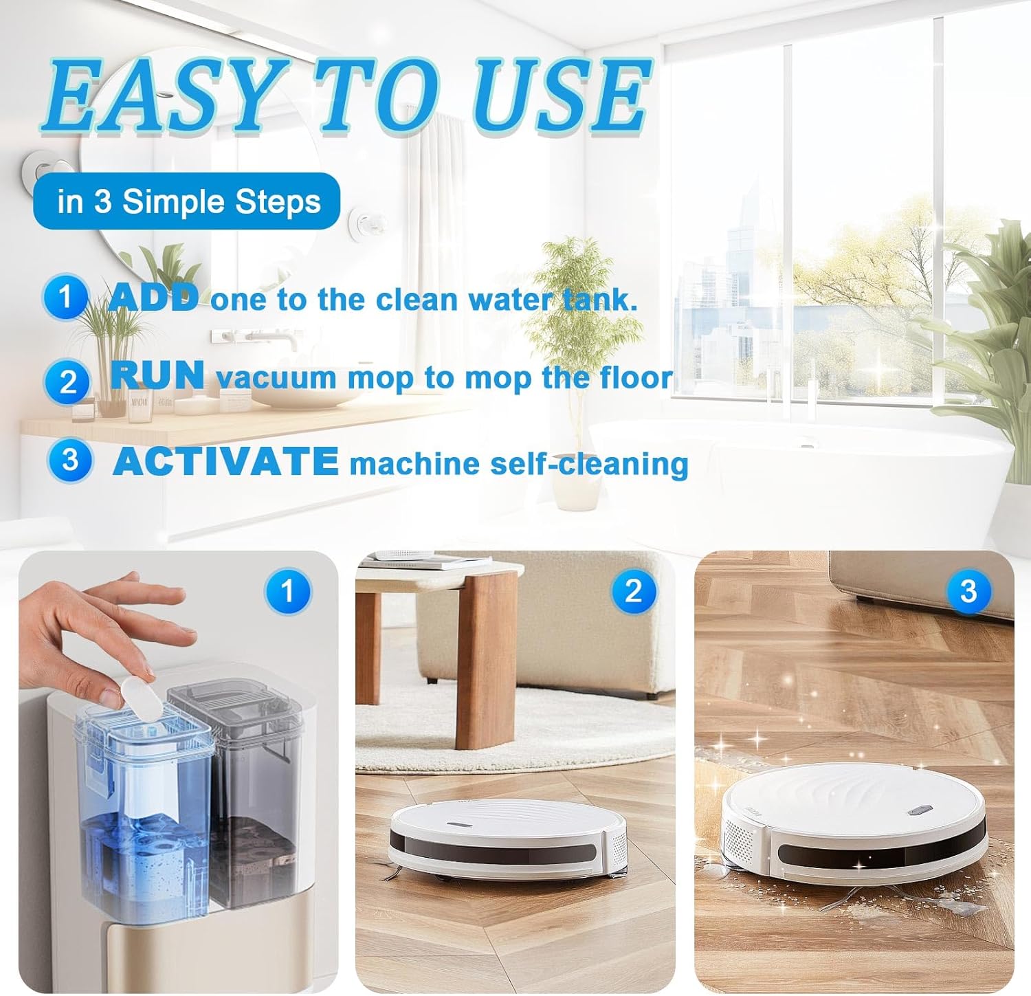 YoLandBuild Vacuum Mop Tablets - 120 Count Universal Fit