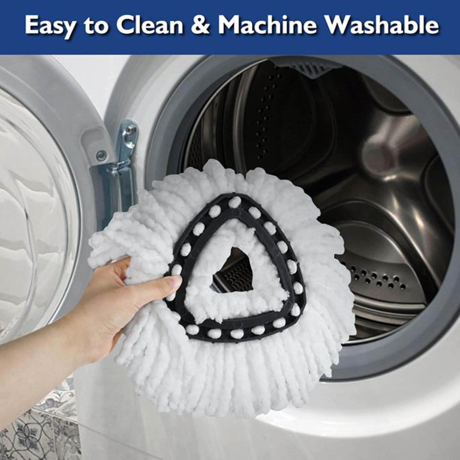 2 Pack Spin Mop Replacement Heads Compatible with Ocedar EasyWring