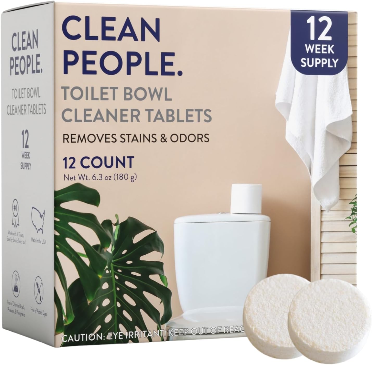 THE CLEAN PEOPLE Toilet Bowl Cleaner Tablets - 12 Count