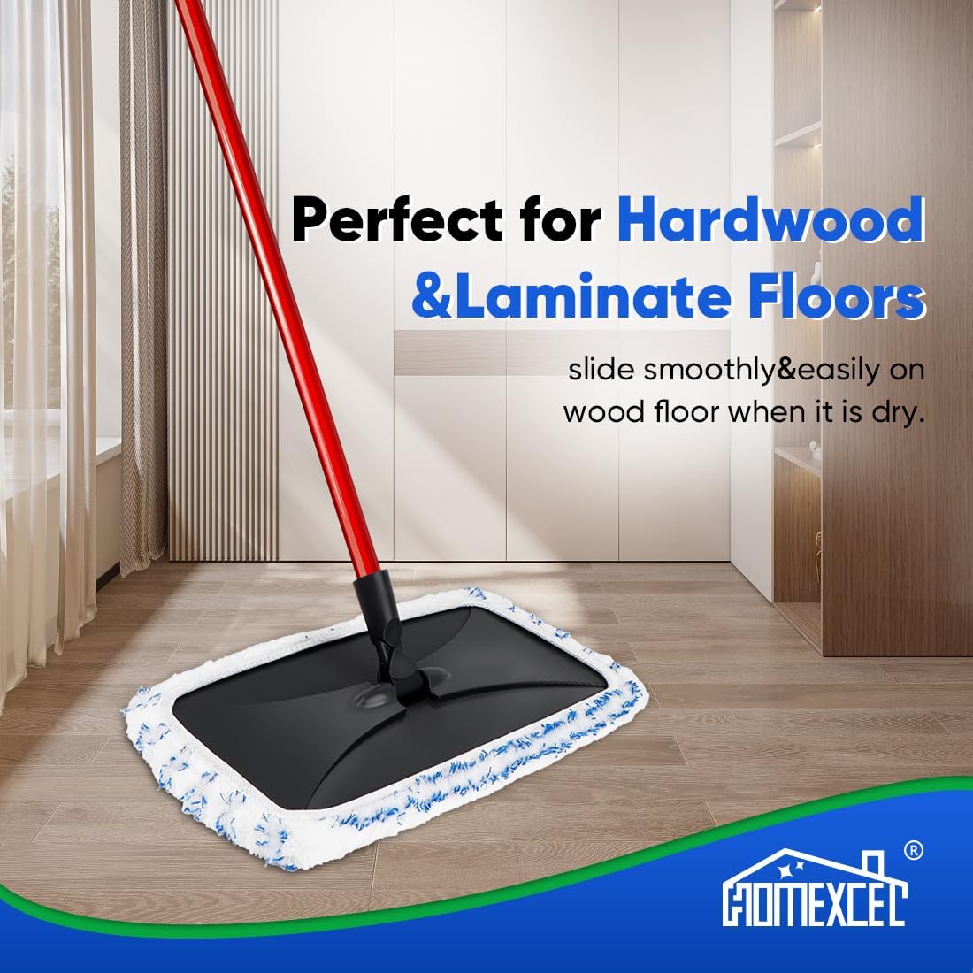 HOMEXCEL Reusable Microfiber Mop Pads 4 Pack