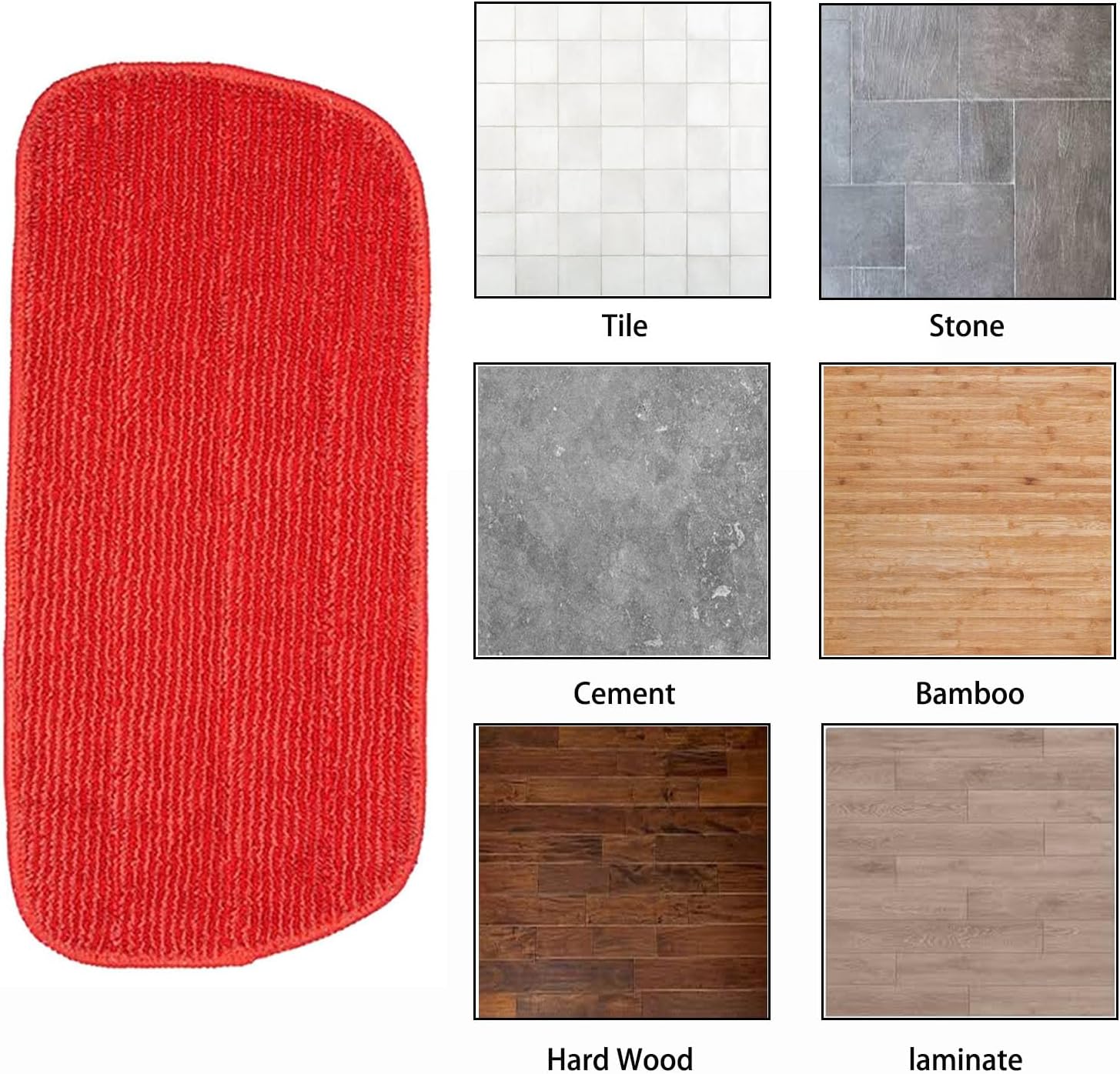 Rinakou 2 Pack Red Microfiber Mop Pads 1