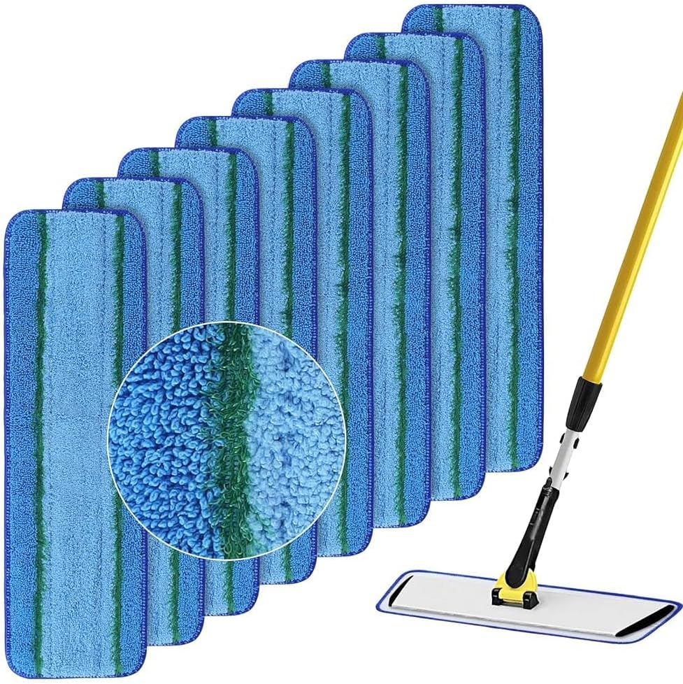 Upgraded Microfiber Mop Pads for Rubbermaid 18 Inch Mops 8 Pack