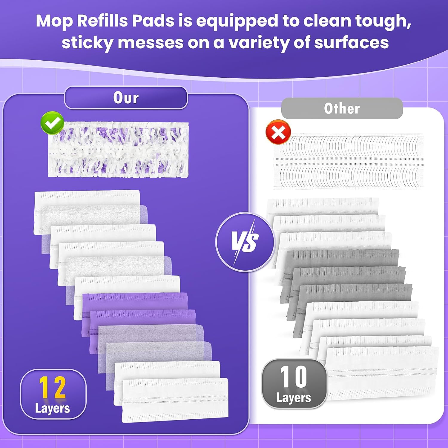 30 Pack Power Mop Pad Refills for Swiffer PowerMop Multi-Surface Mop