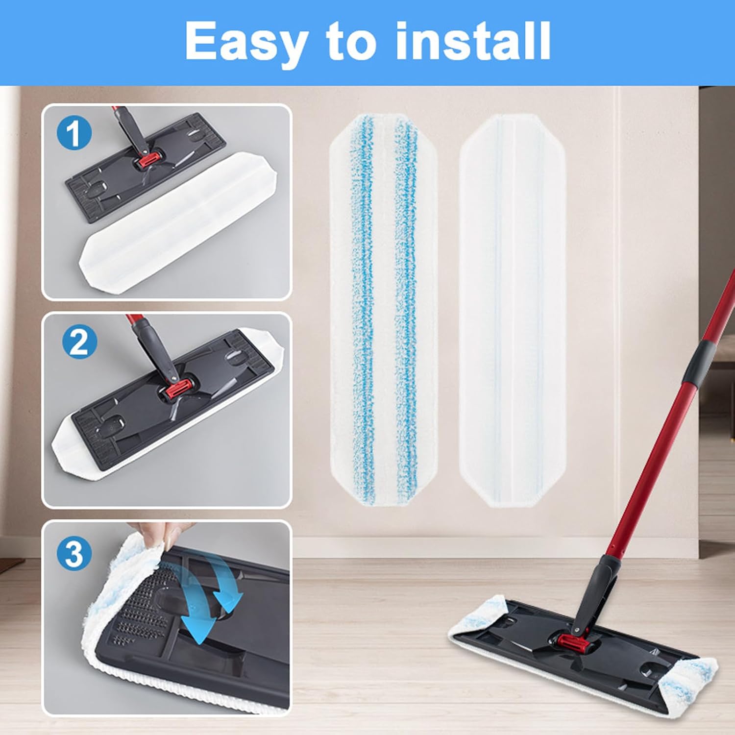 5Pcs Microfiber Replacement Rags for H2Pro Mop System