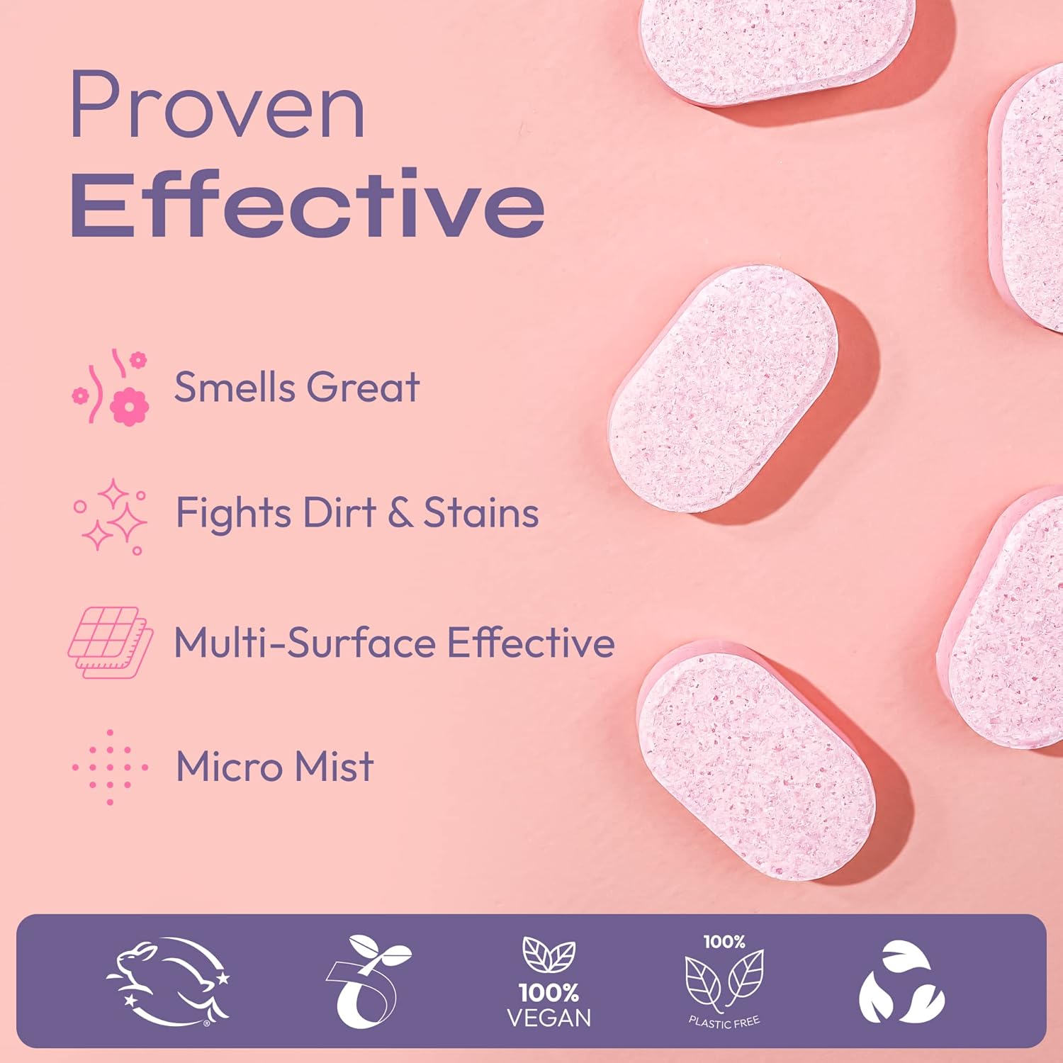 FOMIN Bathroom Cleaner Tablets 6 Pack - Magnolia Grapefruit