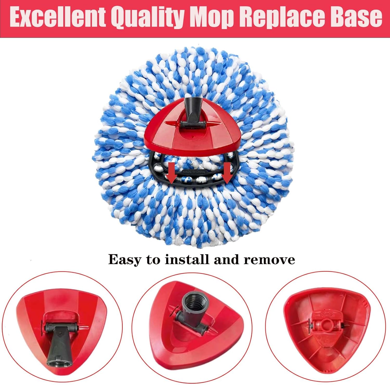 FOOKCIAN Spin Mop Replacement Base Head for 2-Tank System