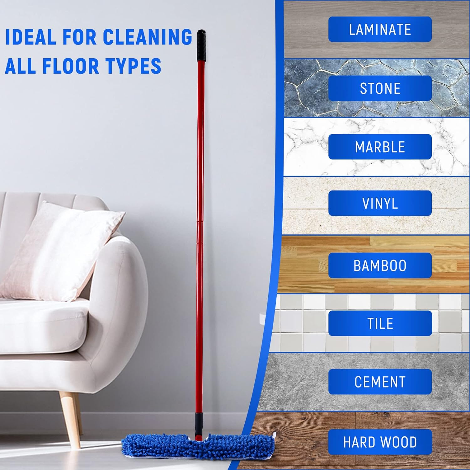 Kingmix 4 Pack Microfiber Flip Mop Refills