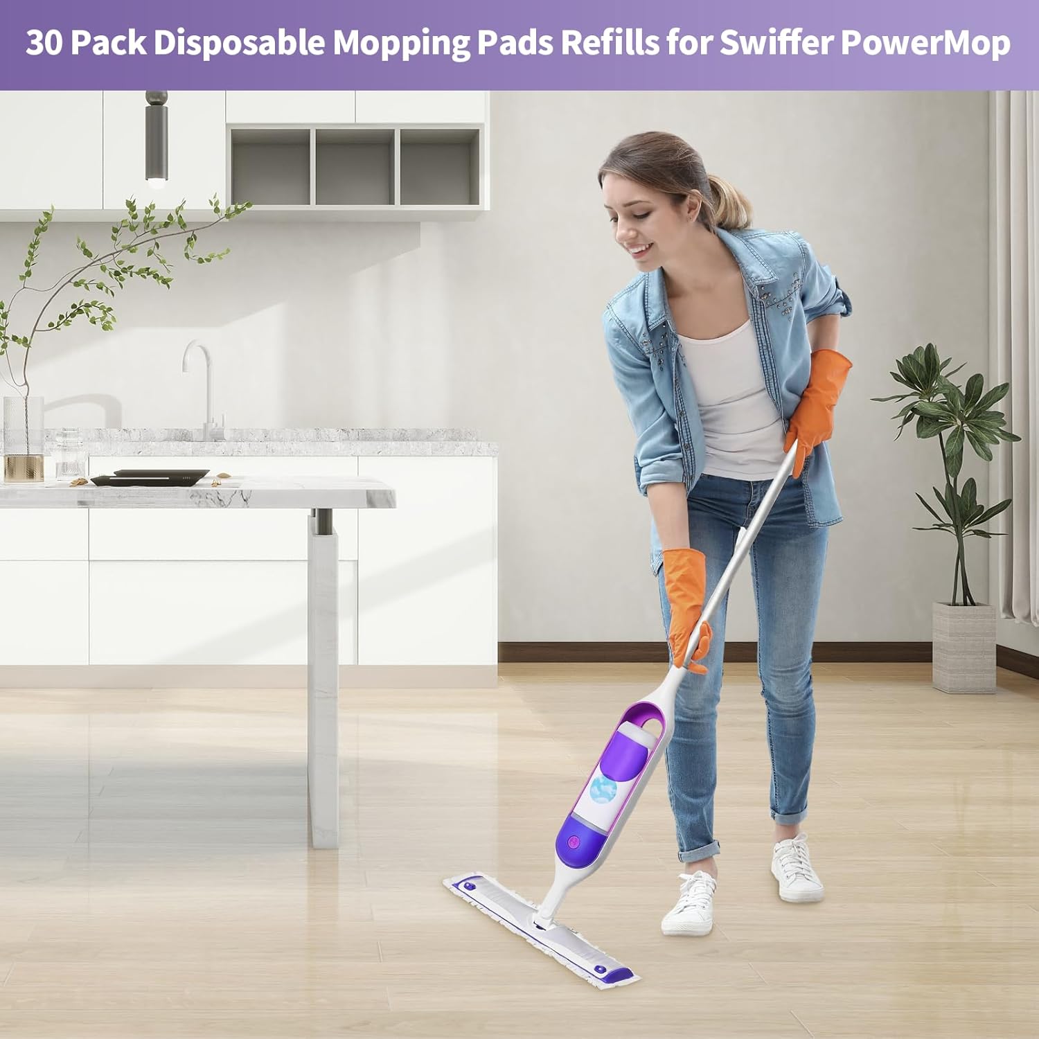 30 Pack PowerMop Replacement Pads for Multi-Surface and Wood Mops