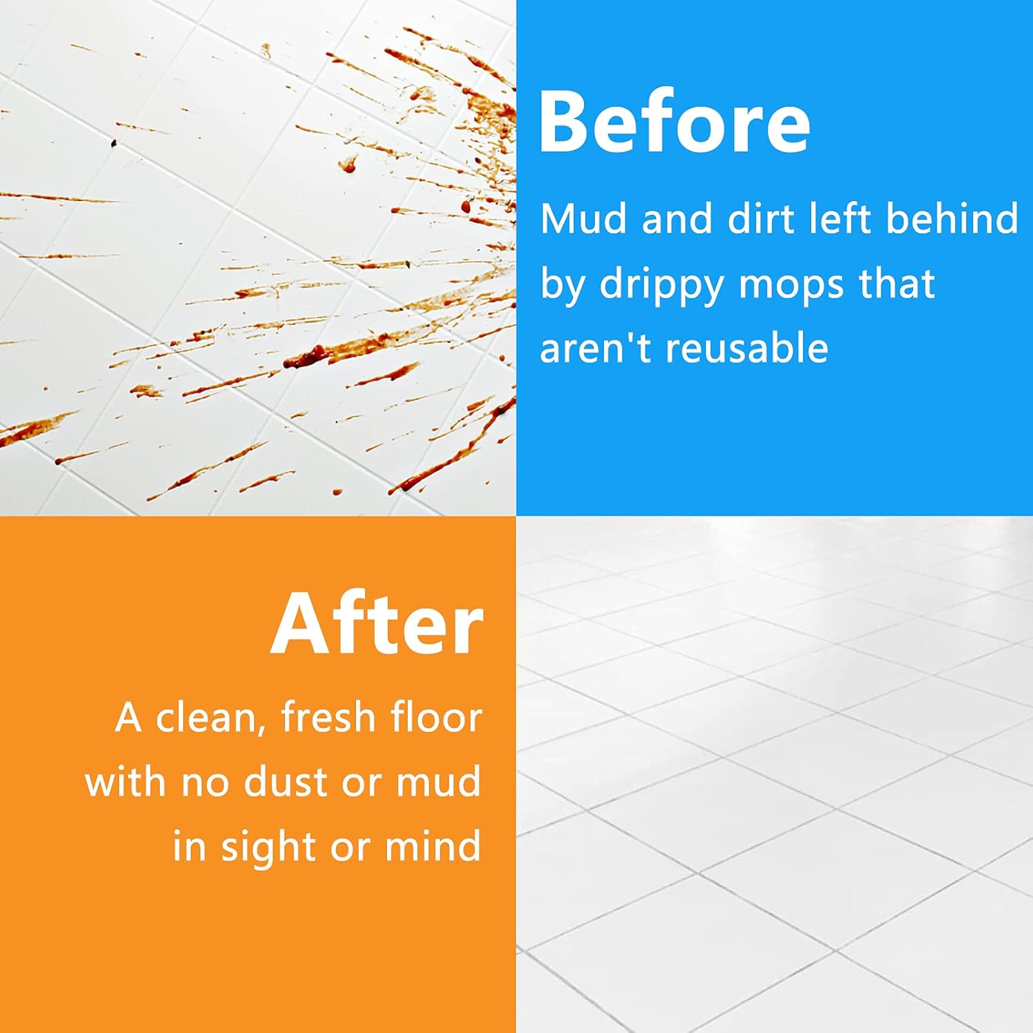 Kingmix 4 Pack Microfiber Flip Mop Refills