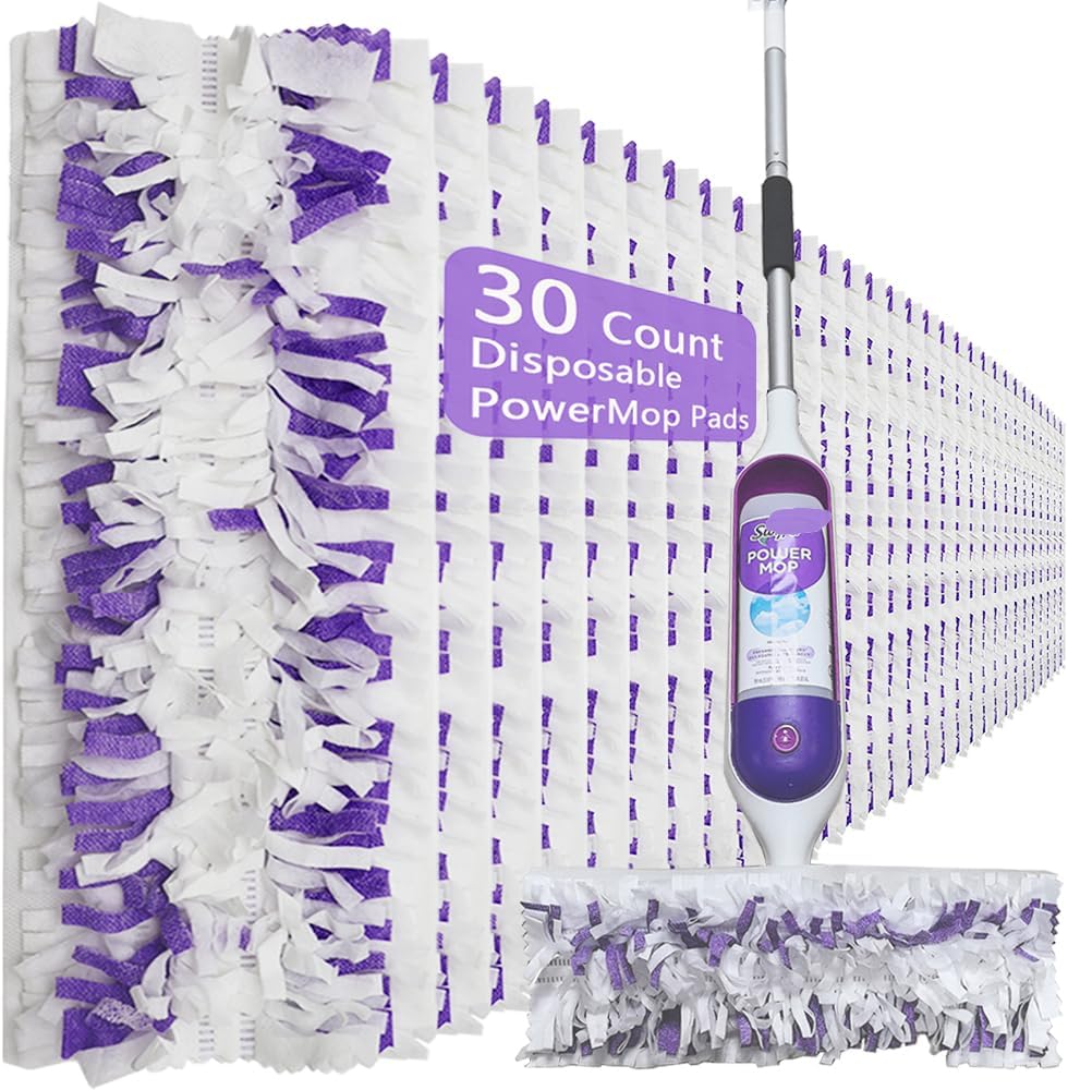 Mewvine Swiffer PowerMop Refill Pads - 30 Count Multi-Surface Mopping Pad Replacement