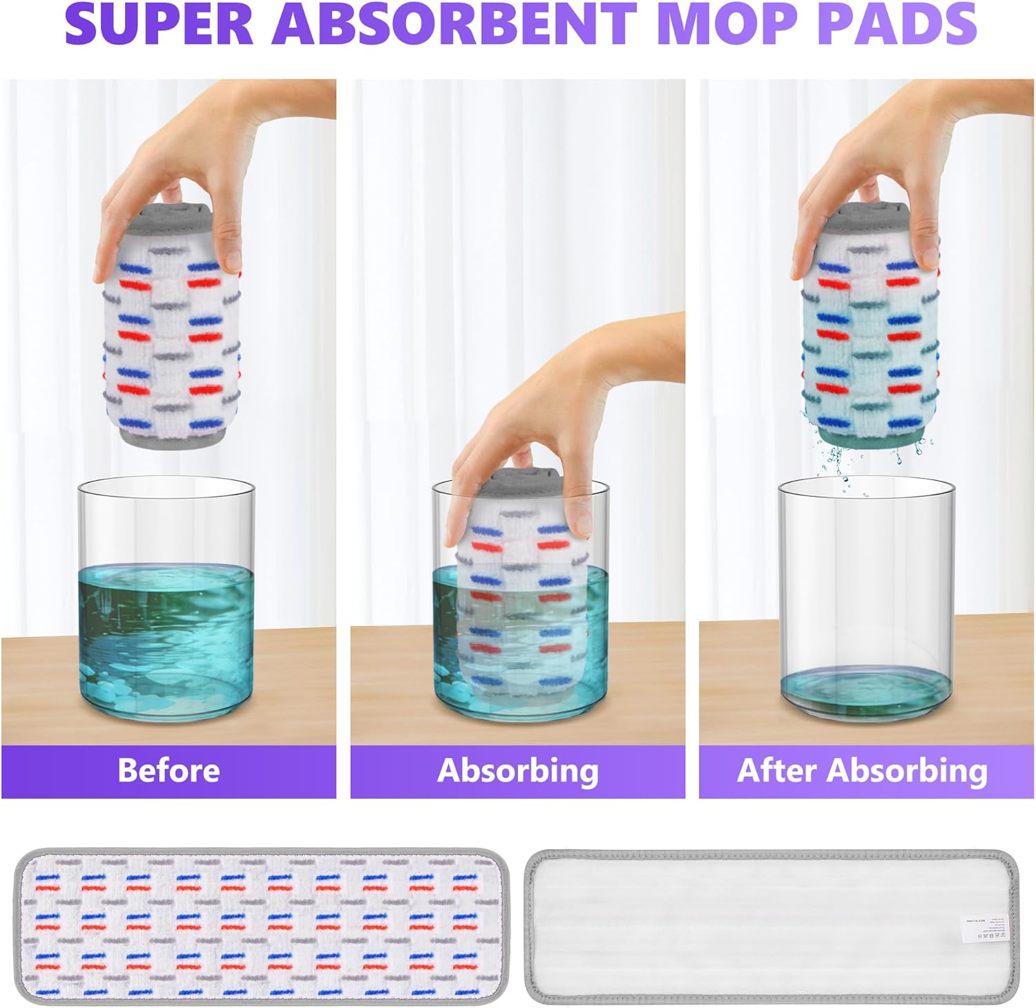 UMAYCOOL 6 Pack Reusable Swiffer Power Mop Pads Refills