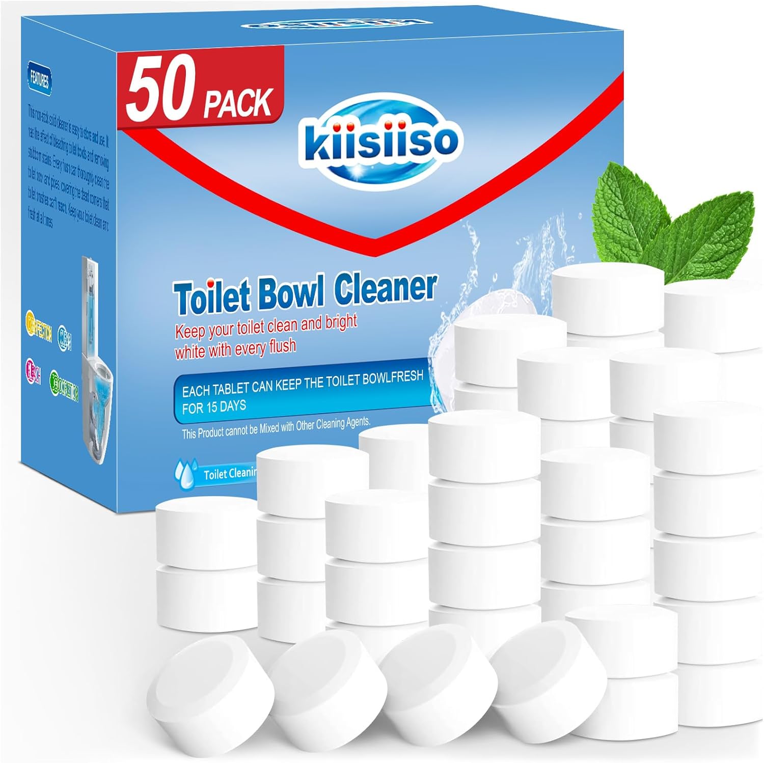 KIISIISO Toilet Cleaner Tablets 50 Pack
