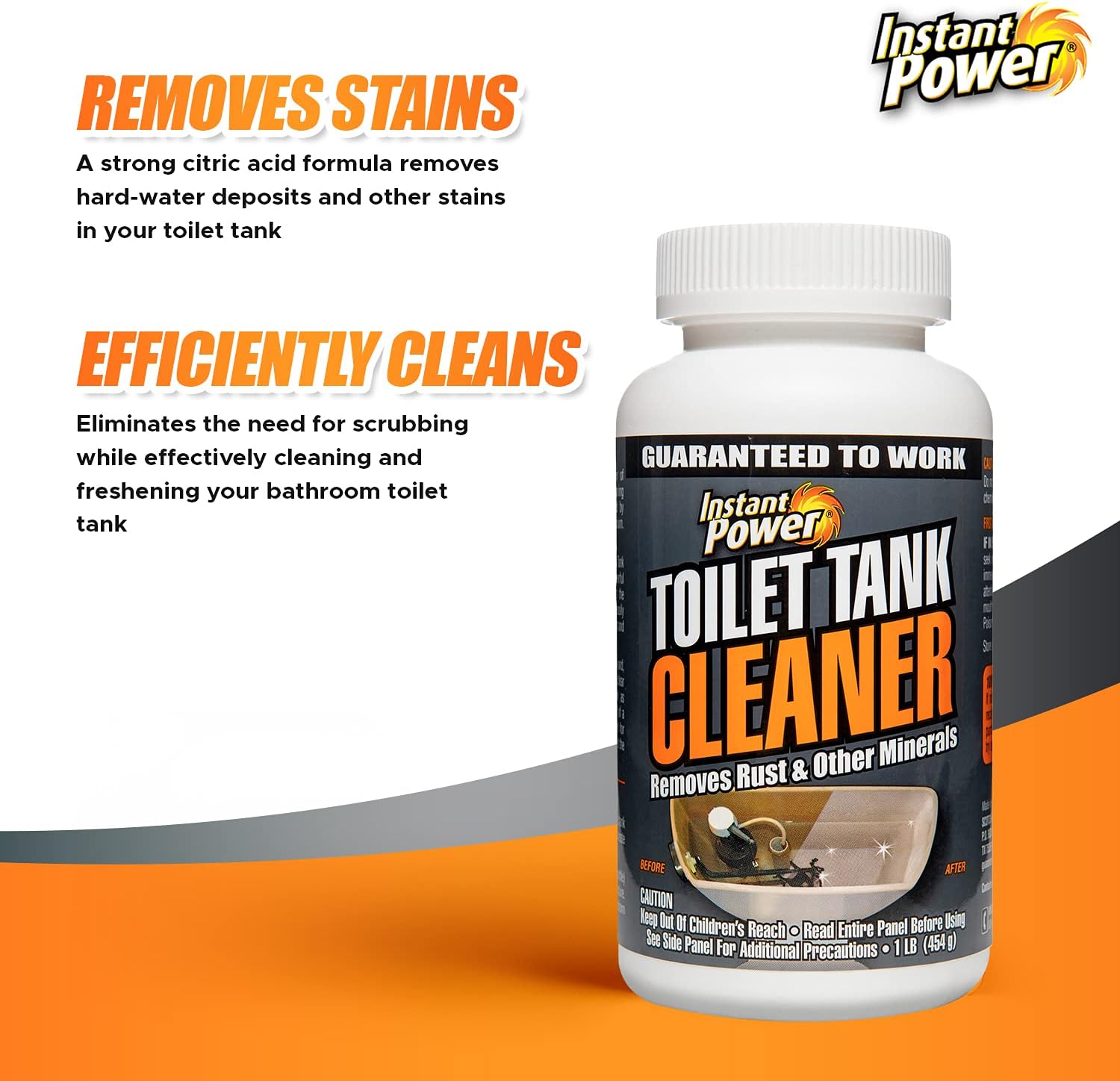 Instant Power Toilet Tank Cleaner 16 Oz No Scrubbing Removes Rust and Minerals