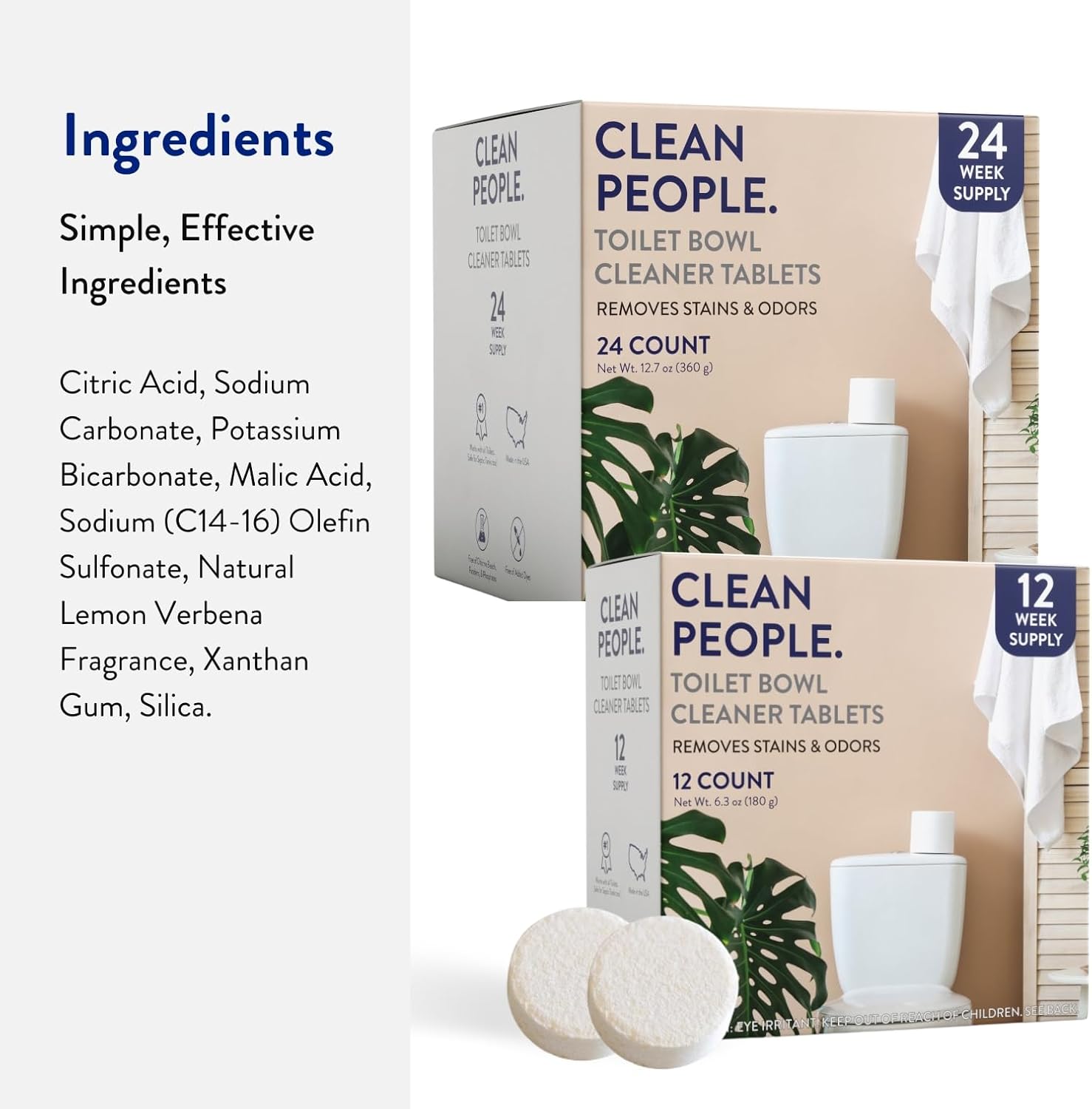 THE CLEAN PEOPLE Toilet Bowl Cleaner Tablets - 12 Count