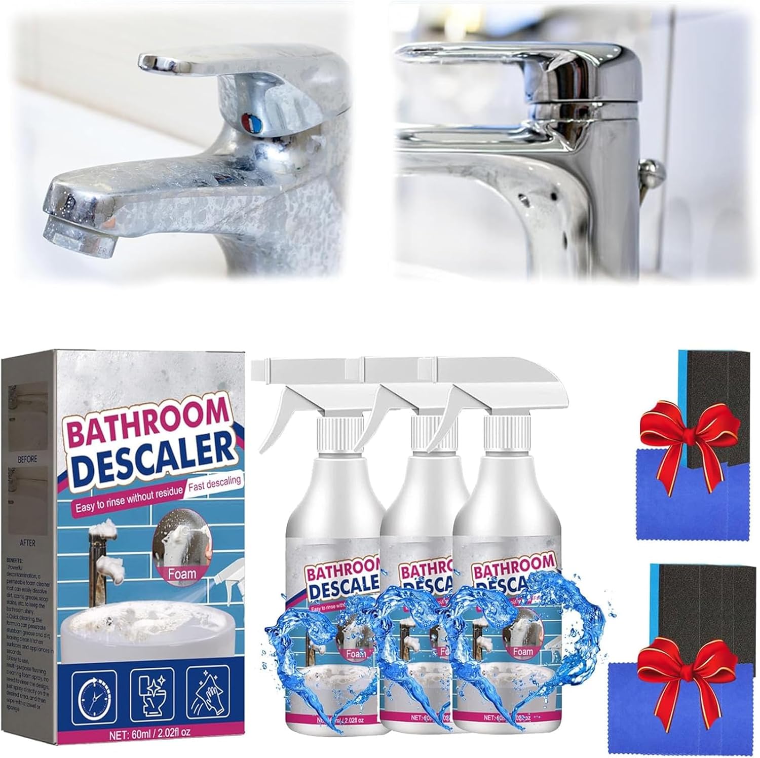 LIJIFENG Multipurpose Bathroom Foam Cleaner Spray 3pcs