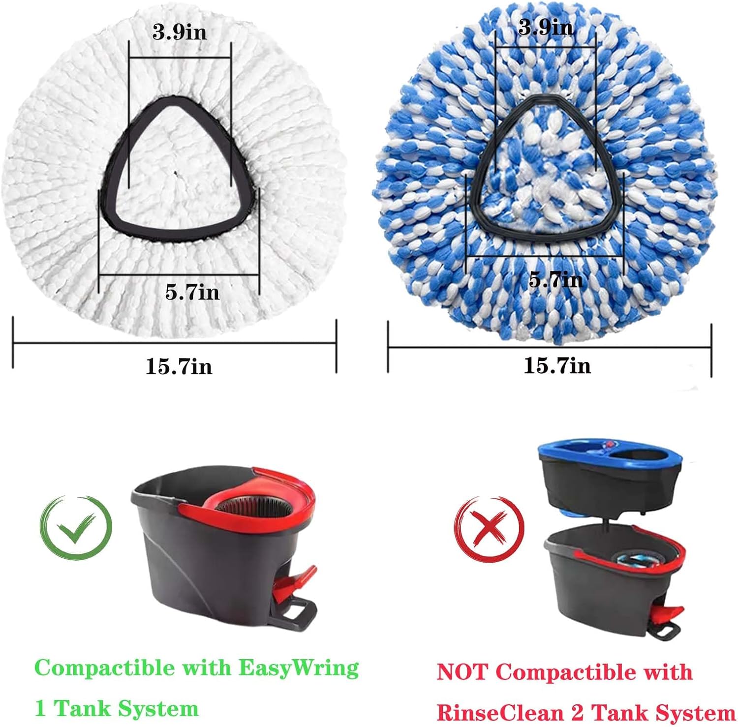 Fazlynyi 4 Pack Microfiber Mop Heads for O-Ceda Mop