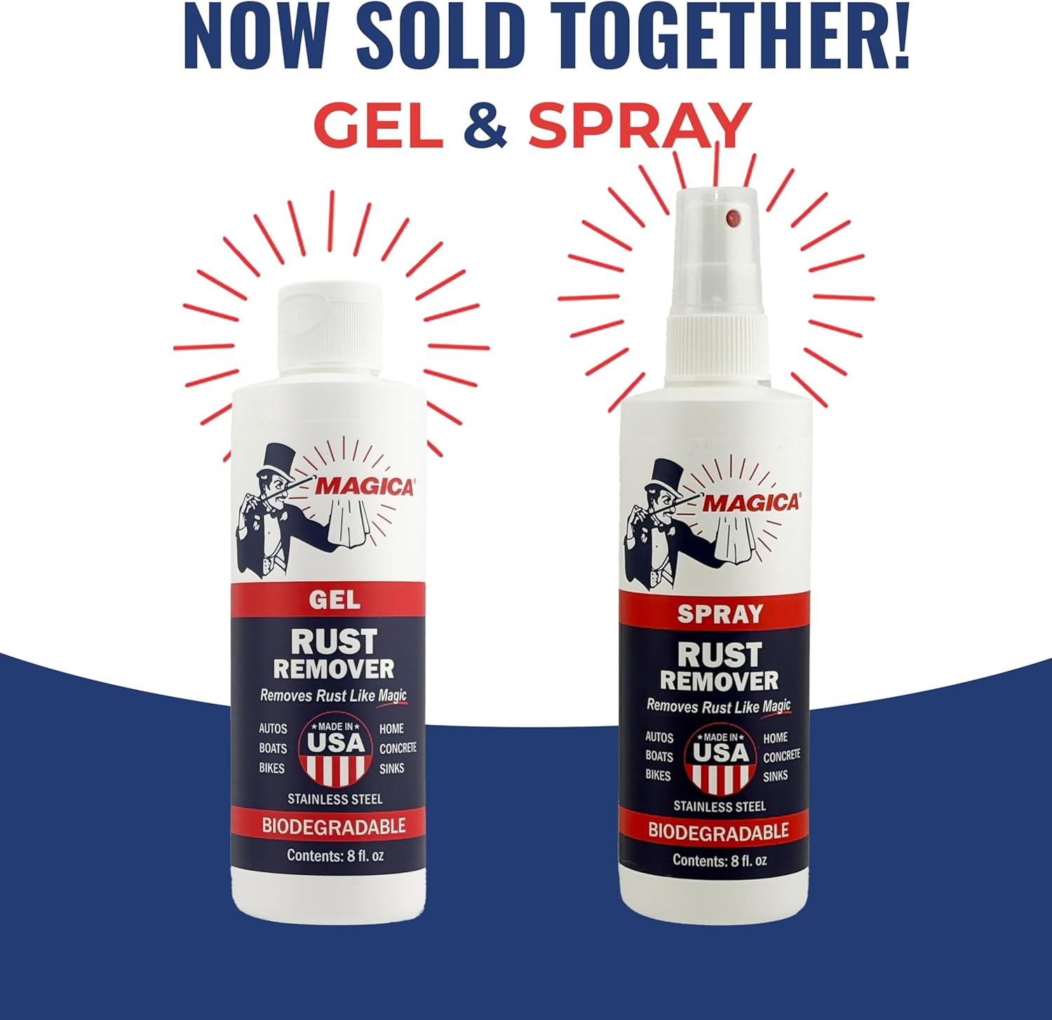 Magica Rust Remover 8oz Gel Spray Combo 1