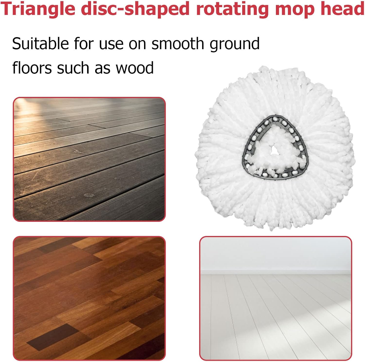 Qulable Spin Mop Refill Head 6 Pack with Base