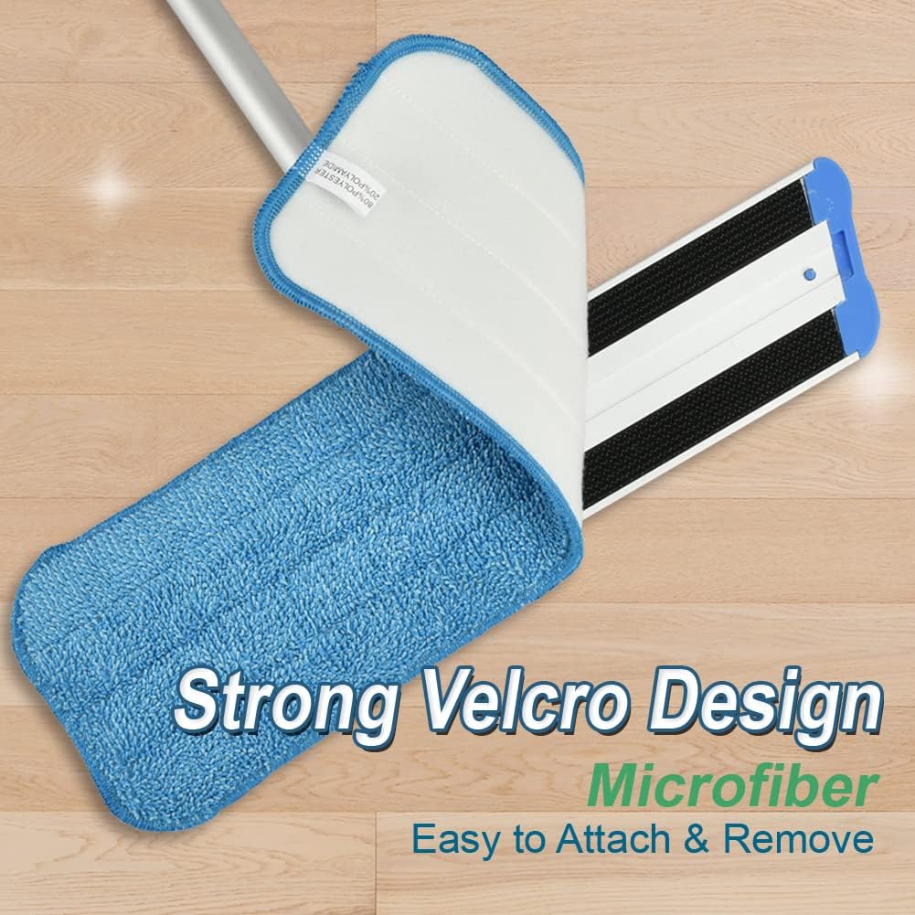 Layers 18 Inch Microfiber Mop Refills - 3 Pack Reusable Velcro Mop Heads