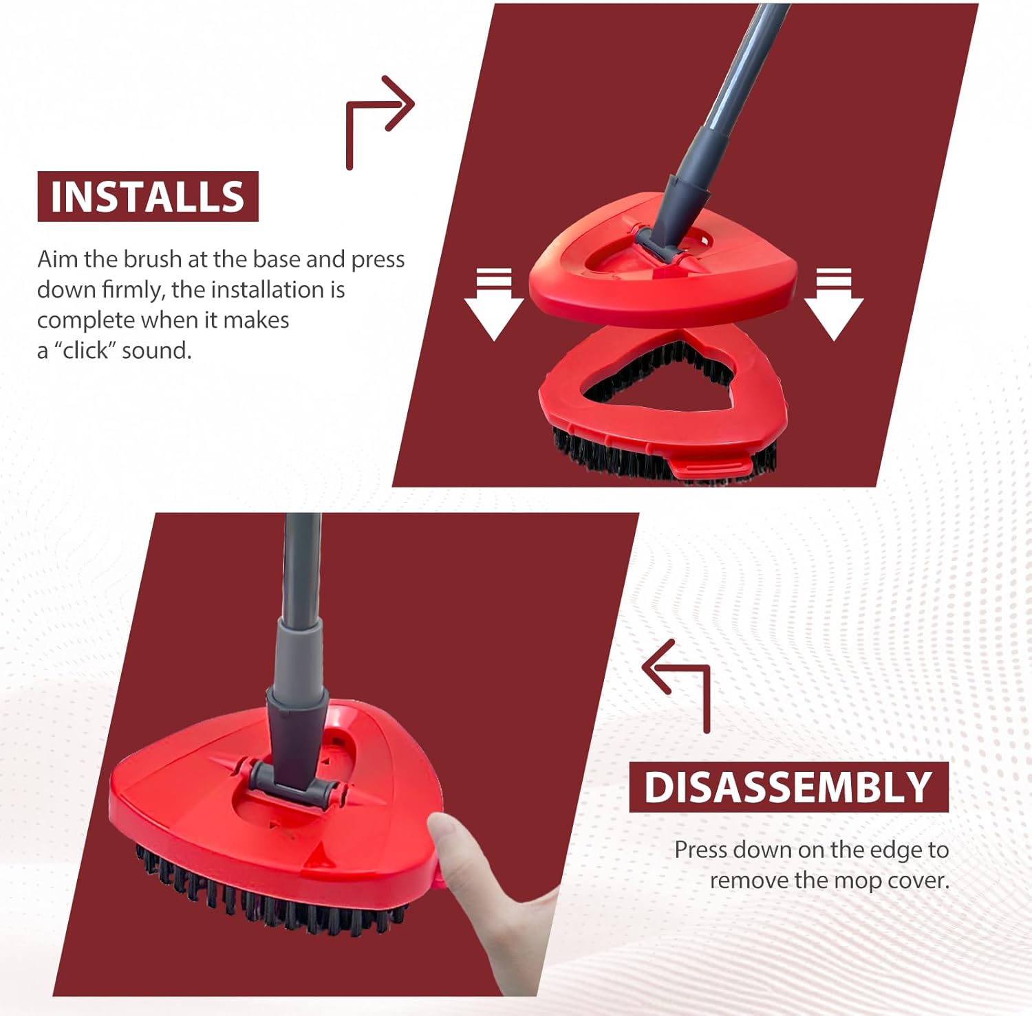 Puiuisoul Spin Mop Scrubber Head for Oceda EasyWring 1-Tank System