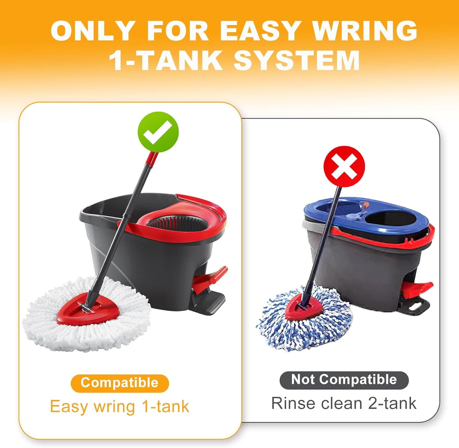 YZJAJZY 1-Tank Mop Head Replacement Set Combo