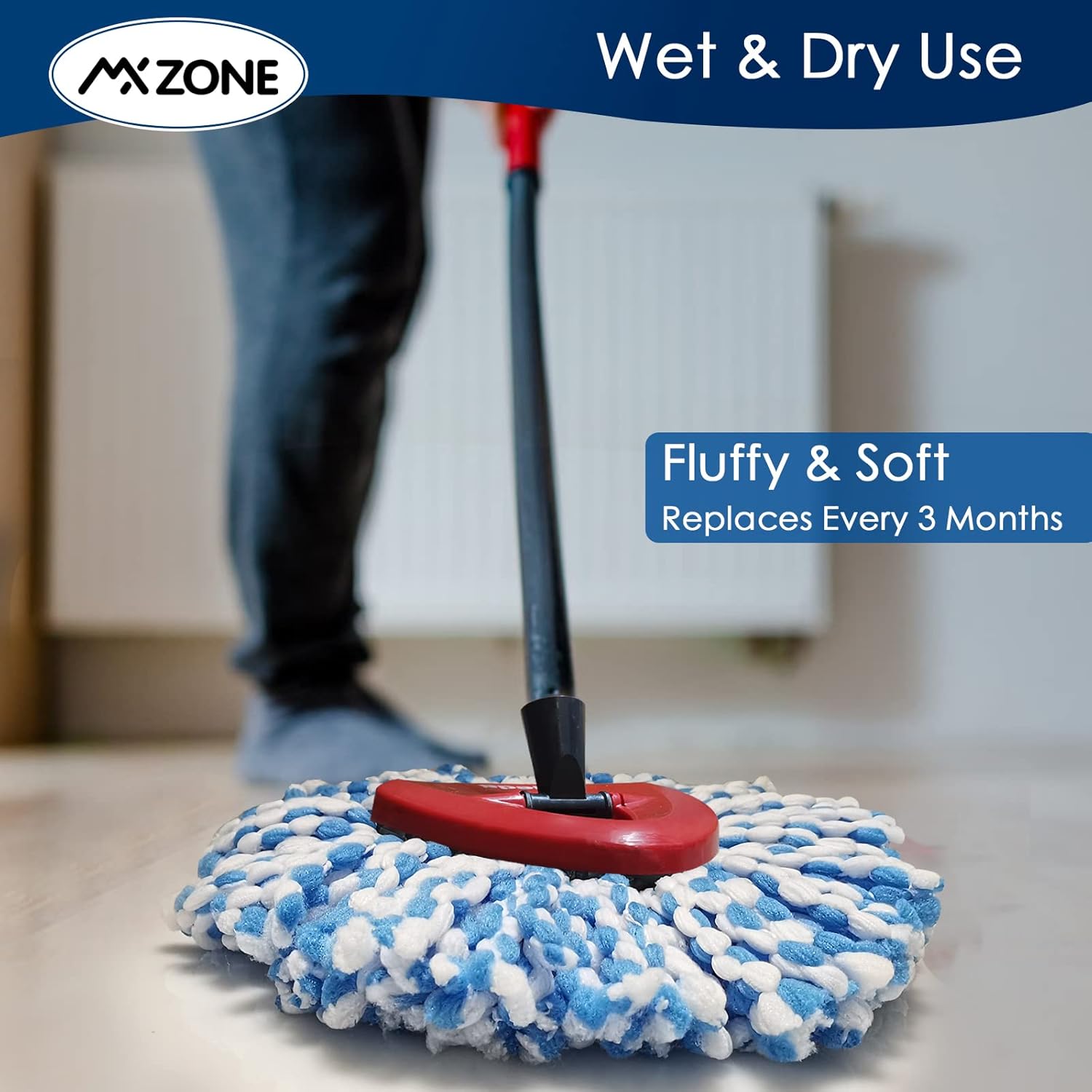 MXZONE Spin Mop Replacement Heads 2 Pack