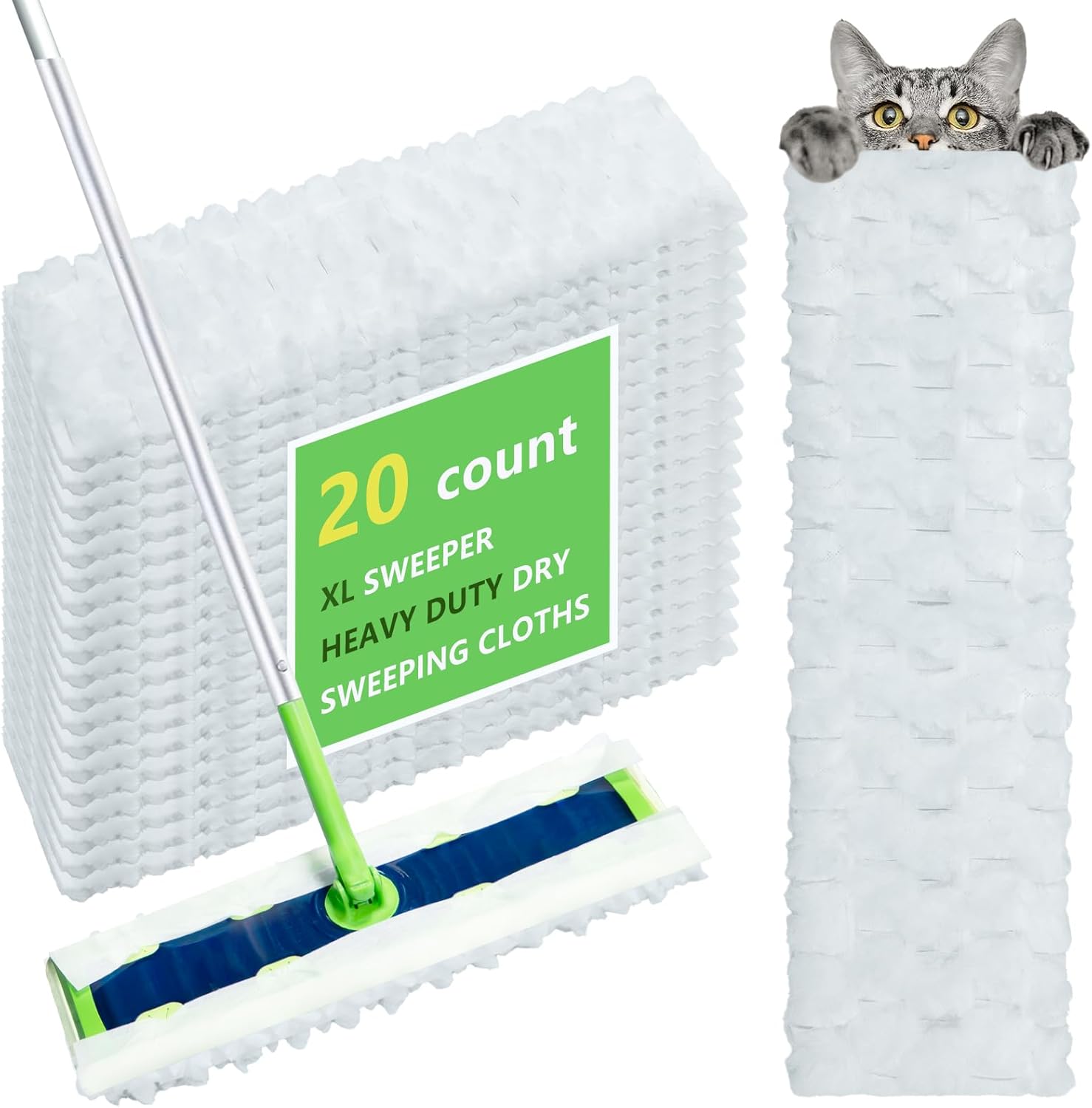 20 Count XL Heavy Duty Dry Mop Pads for Swiffer XL