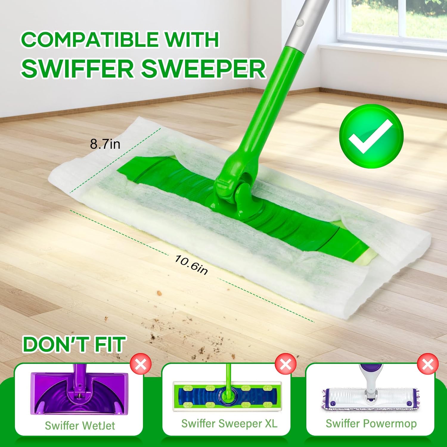 Liminfeit 100 Count Swiffer Dry Mop Refills Pads
