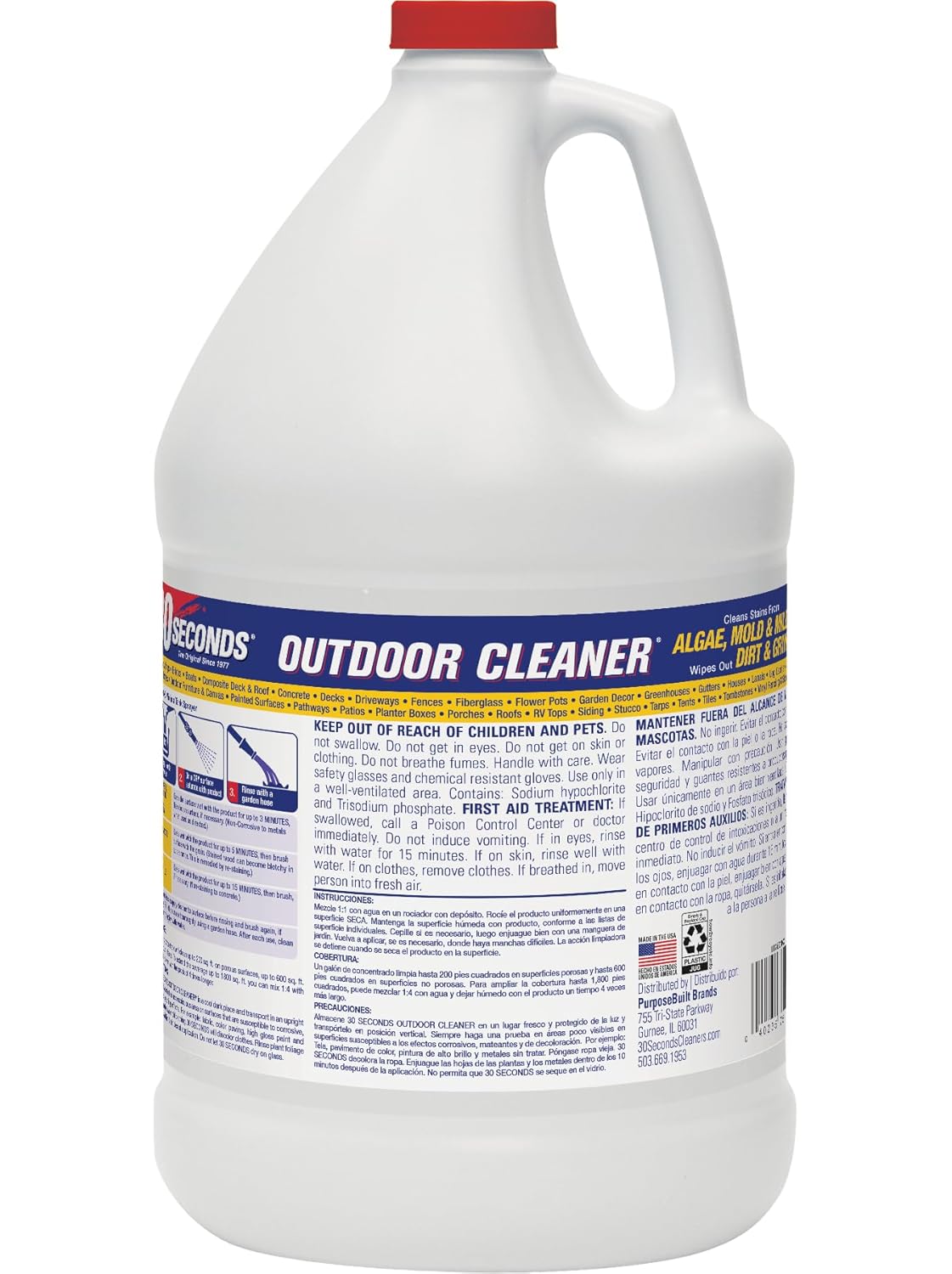 30 SECONDS Outdoor Cleaner Concentrate for Mold Mildew Algae Lichen