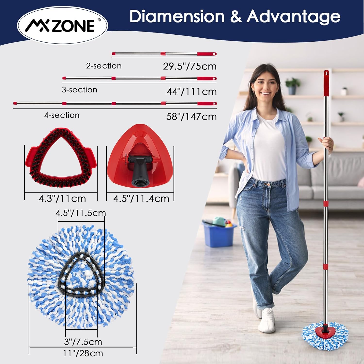 MXZONE Spin Mop Replacement Heads Set
