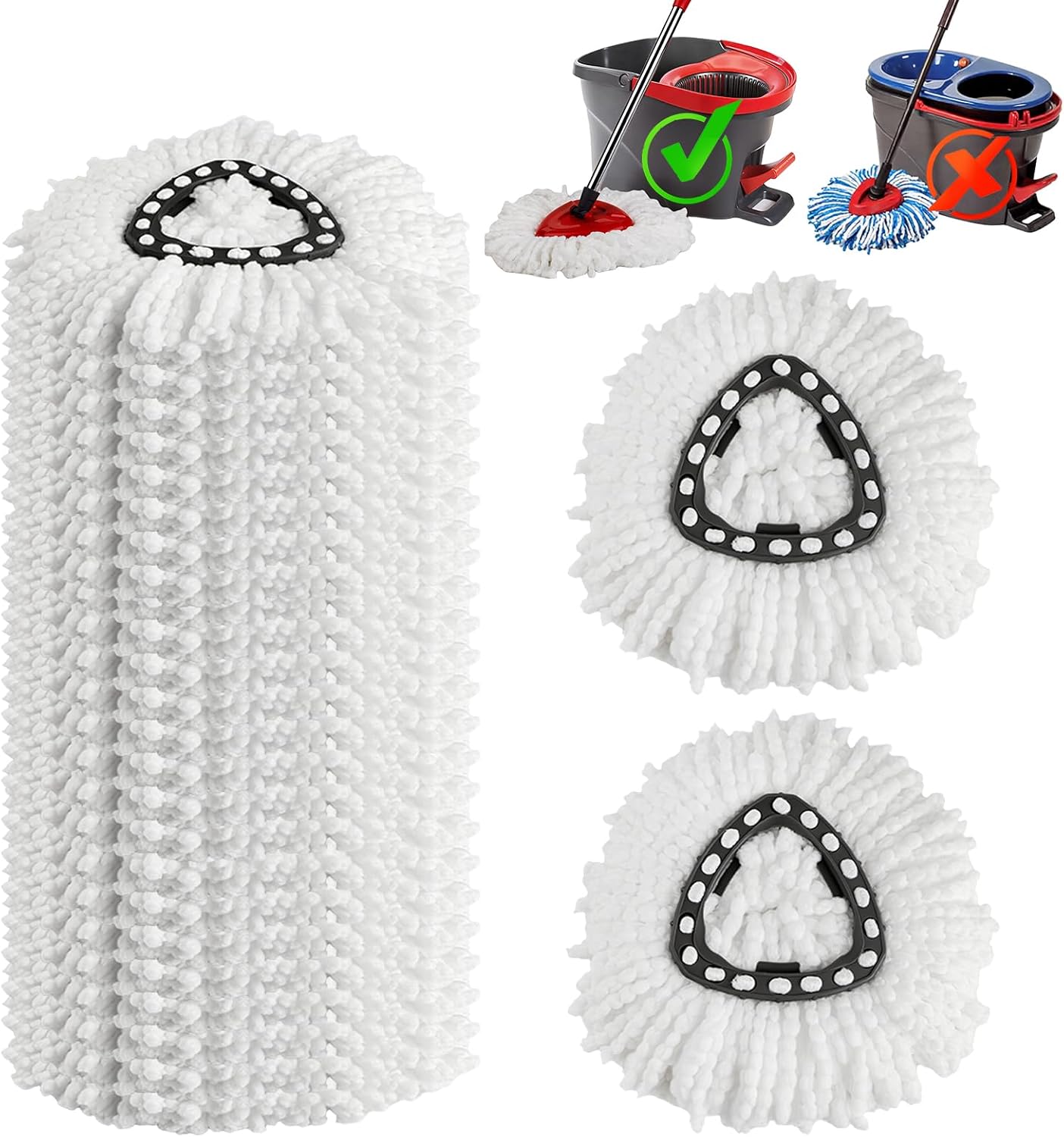 APOCHON 10 Pack Spin Mop Replacement Heads