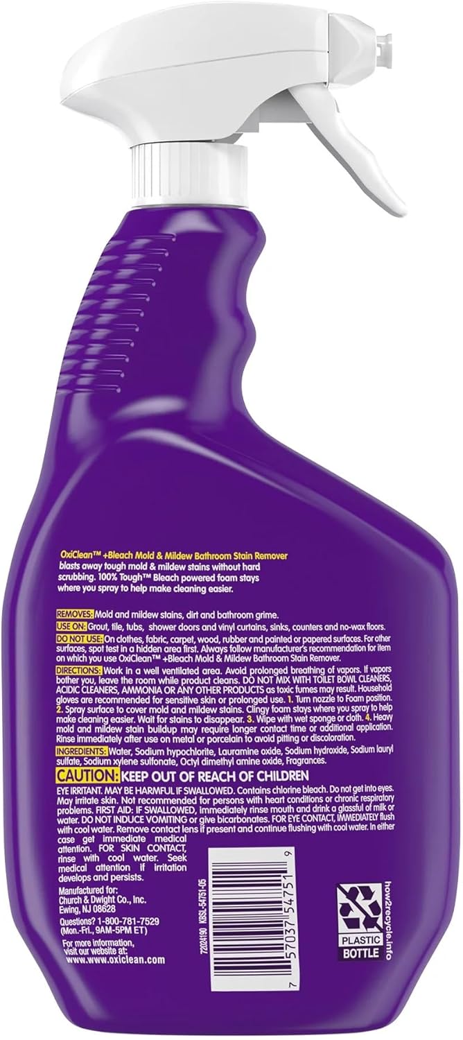 OxiClean Plus Bleach Mold Mildew Stain Remover 30 oz Pack of 3