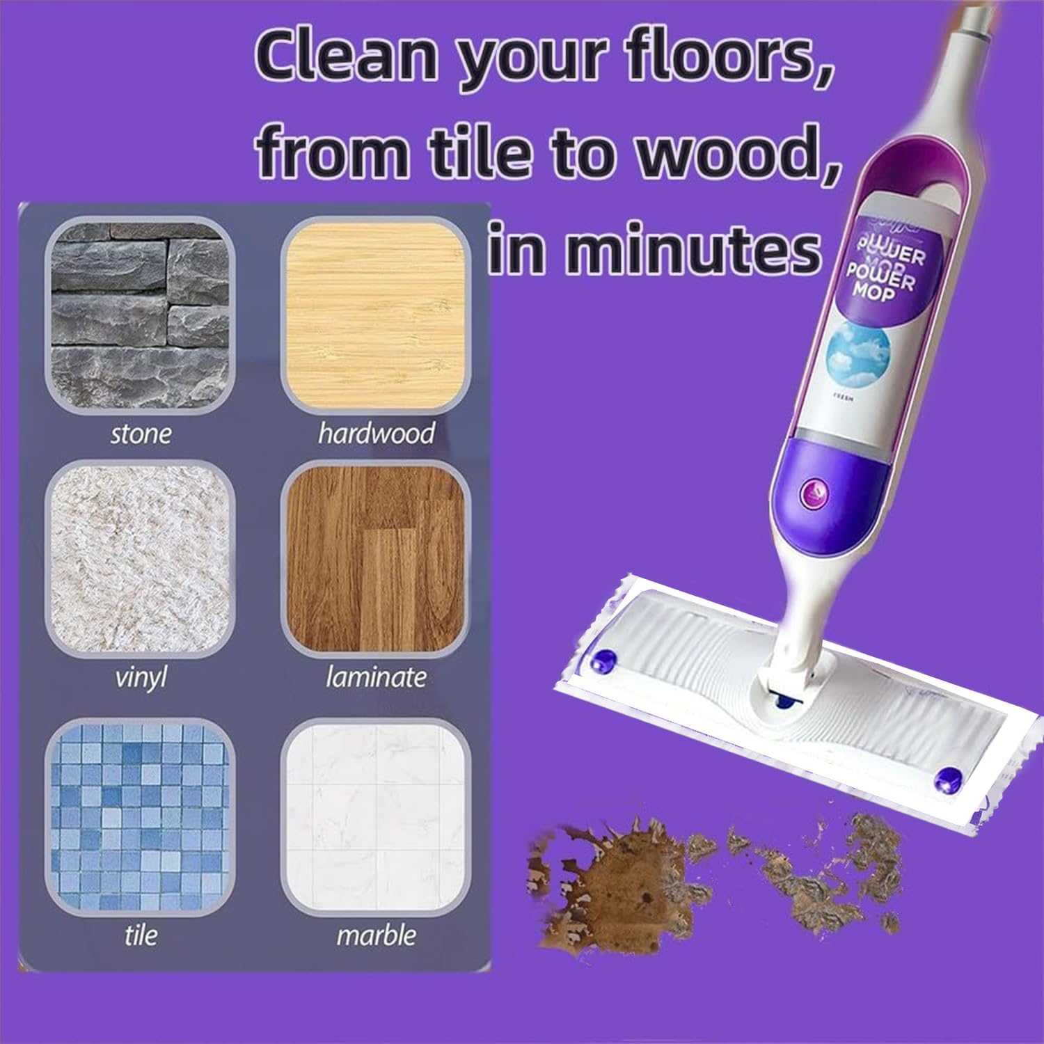 GVMM PowerMop Replacement Mopping Pads 10 Count