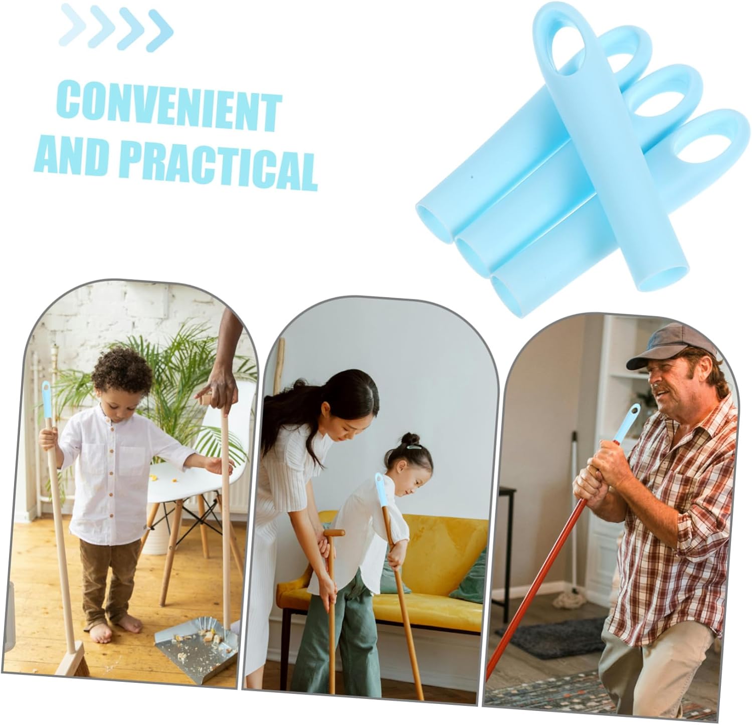 4Pcs Mop Handle Grip Sleeve Replacement for Mop Rod and Broom Handle