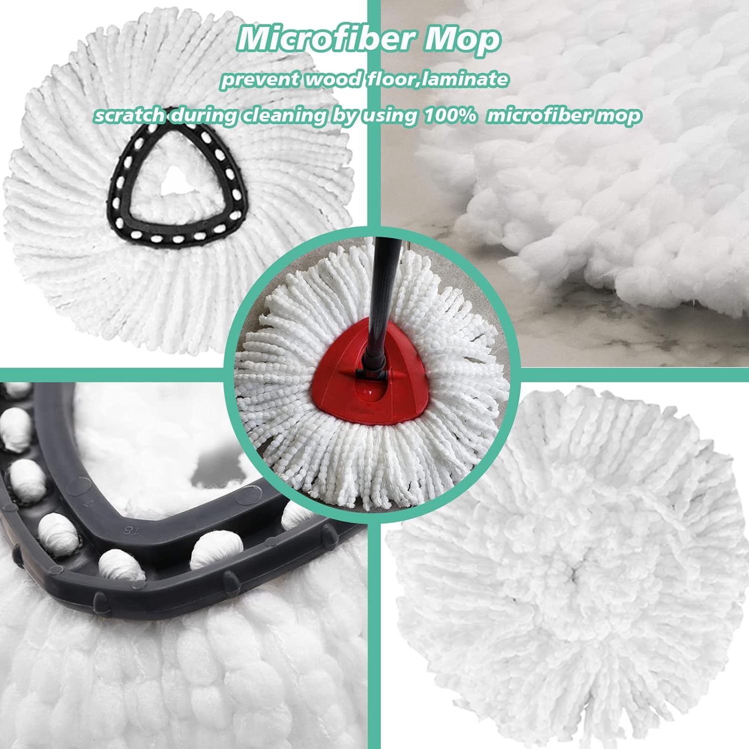 12 PCS Spin Mop Replacement Heads Microfiber Compatible with Cedar Mop