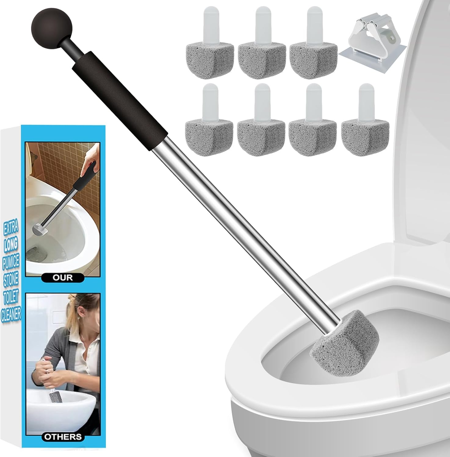 Yingmore Pumice Stone Toilet Cleaner with Long Handle 1