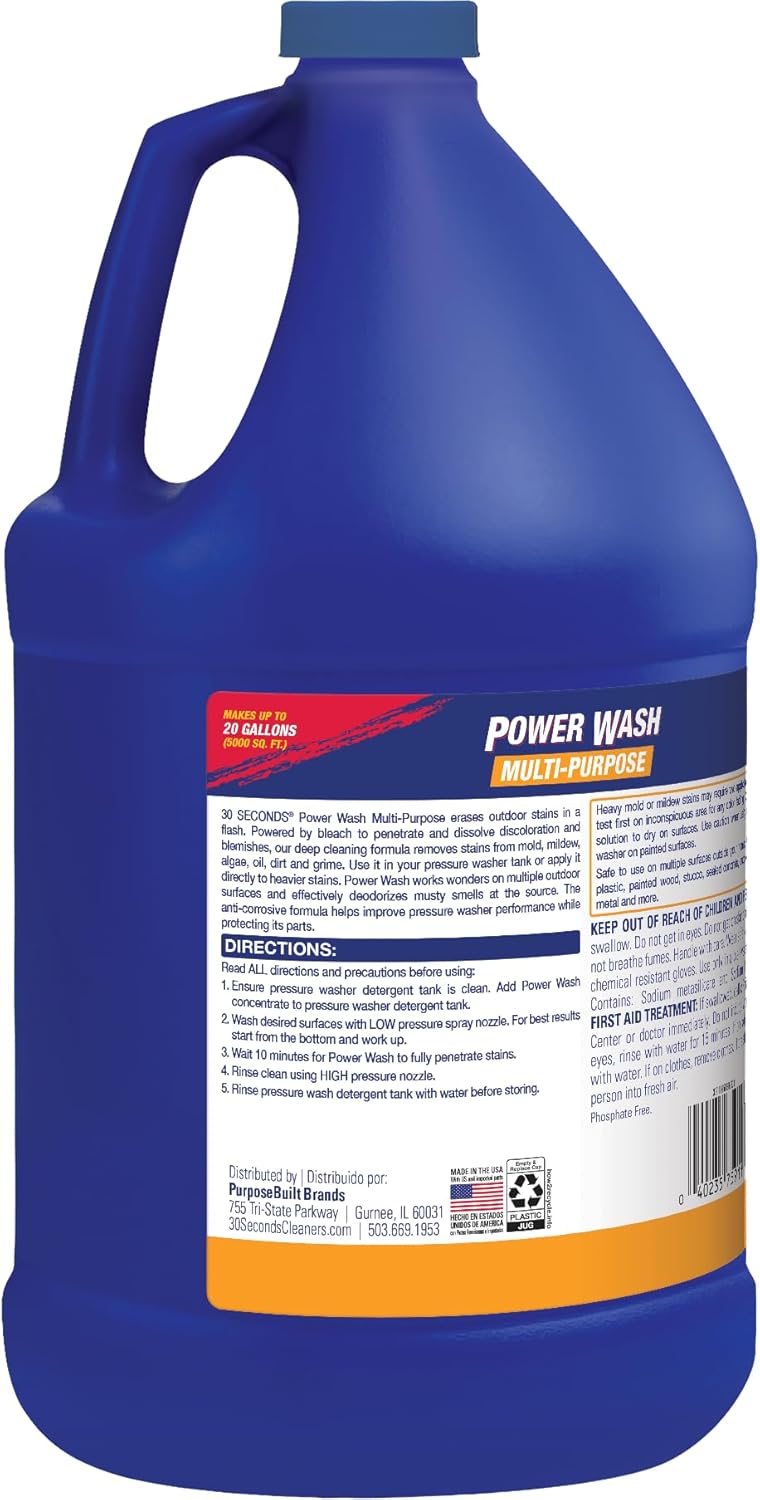 30 SECONDS Pressure Washer Cleaner 2 Pack - 20 Gallons per Bottle