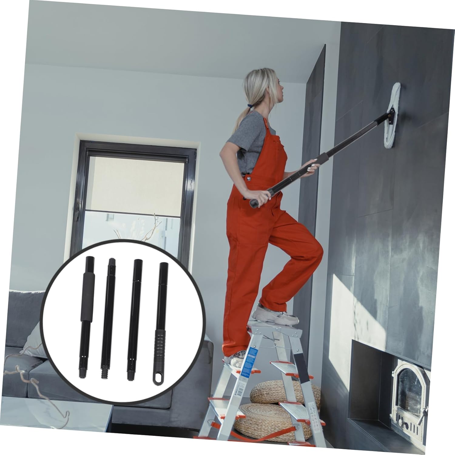CALLARON Telescopic Mop Stick Replacement Handle for Tile and Hardwood Floors