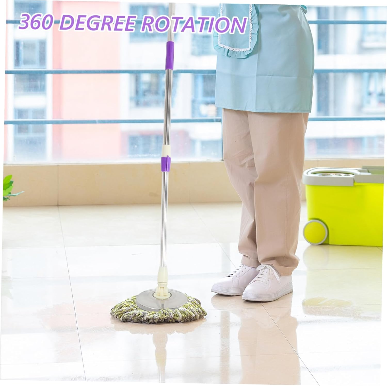 Rotating Mop Handle with Pole for Easy Floor Cleaning