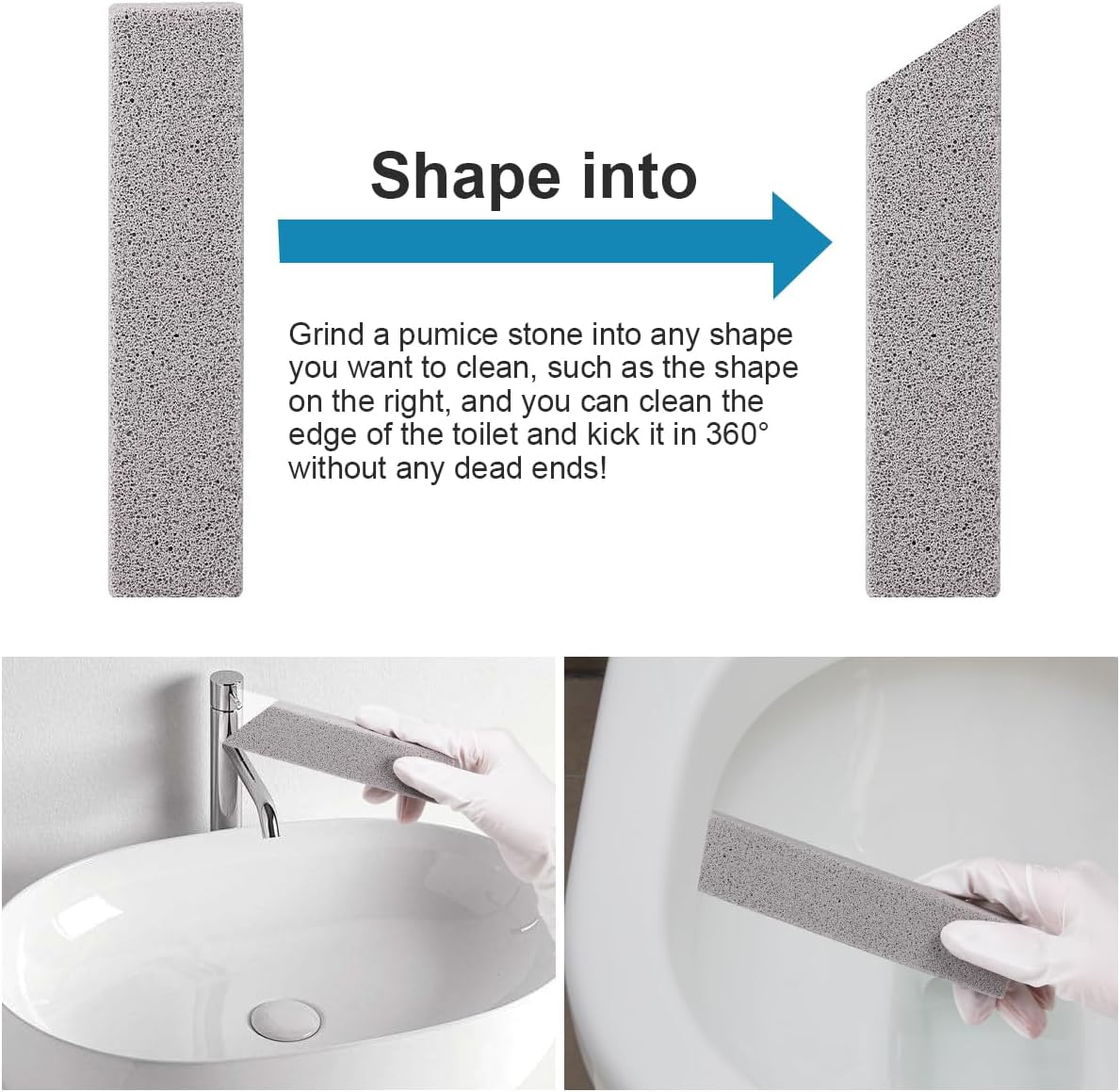 Herda 10 Pack Pumice Stones for Toilet Bathroom Cleaning
