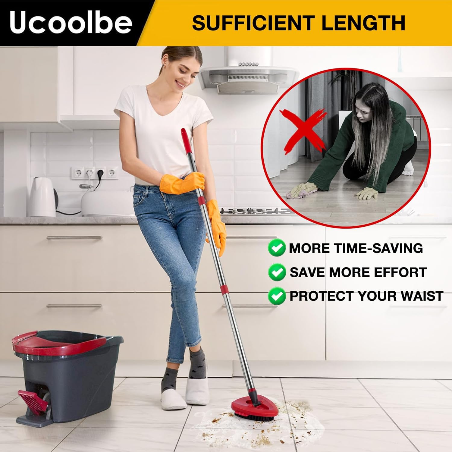 Ucoolbe Mop Brush for O-Cedar EasyWring 1 Tank System 2 Pack