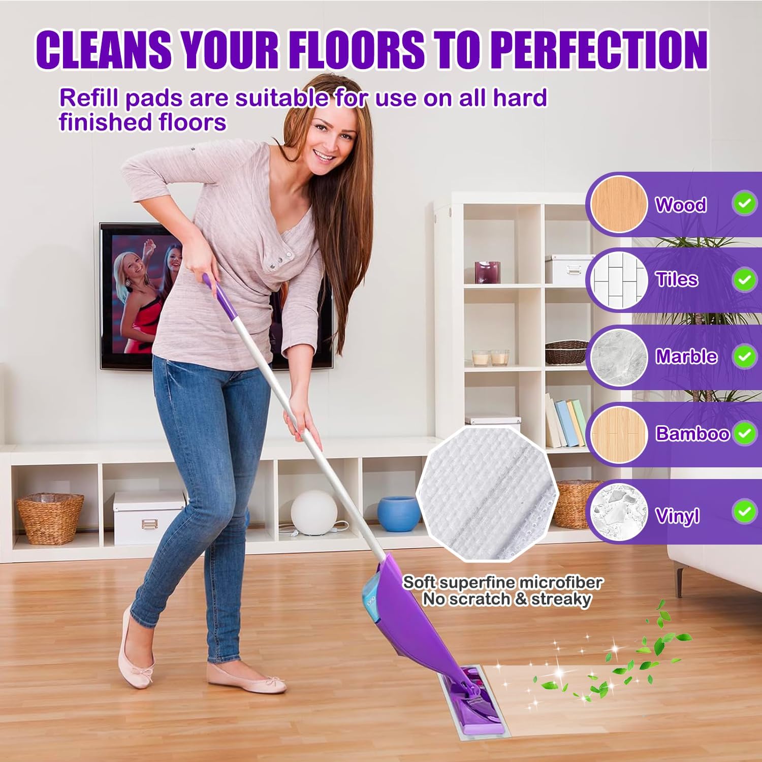 20 Count Swiffer WetJet Mop Pads Refill 4 Layers Thickened Super Absorbent