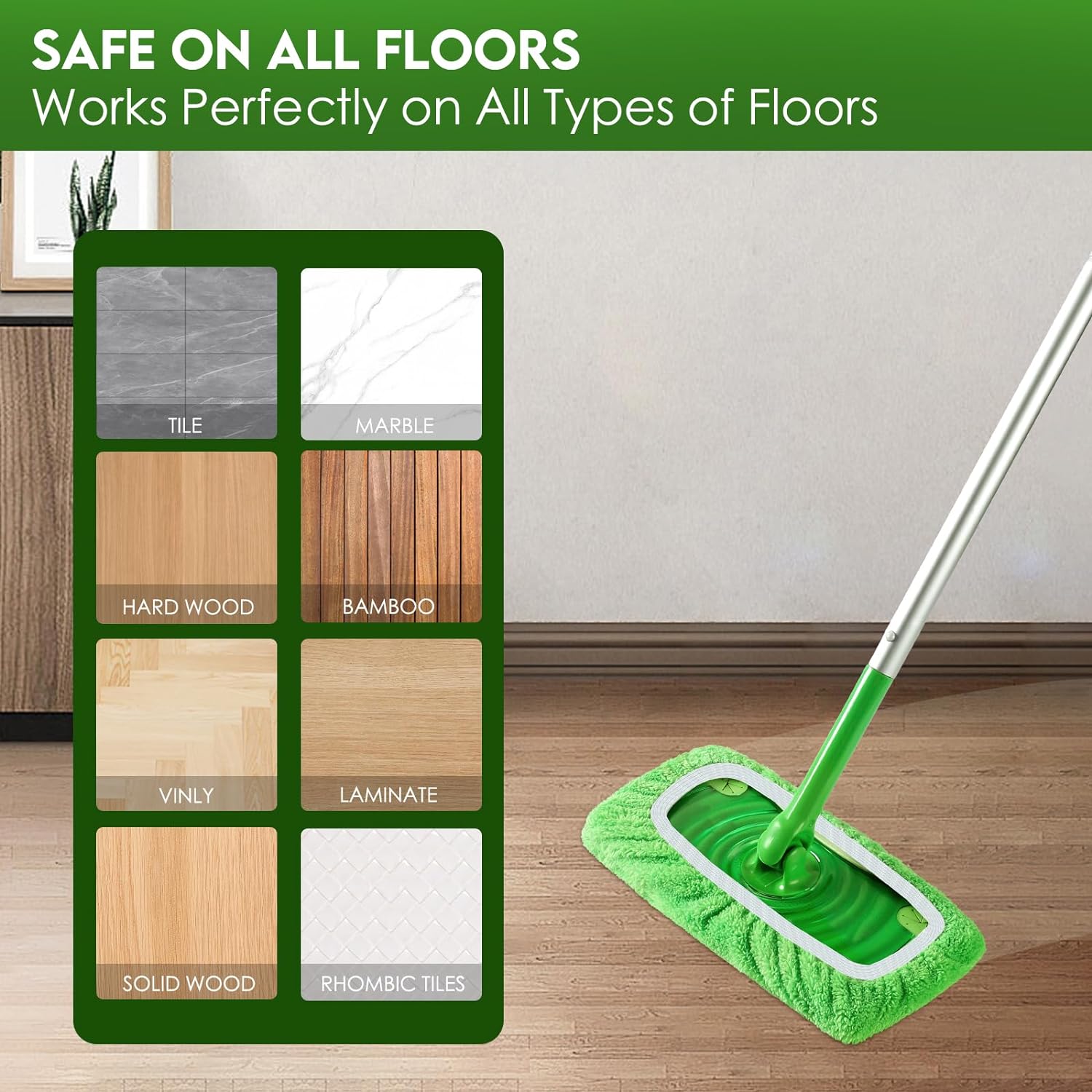 Yicotira Reusable Wet Pads for Swiffer Sweeper Mop - 6 Pack