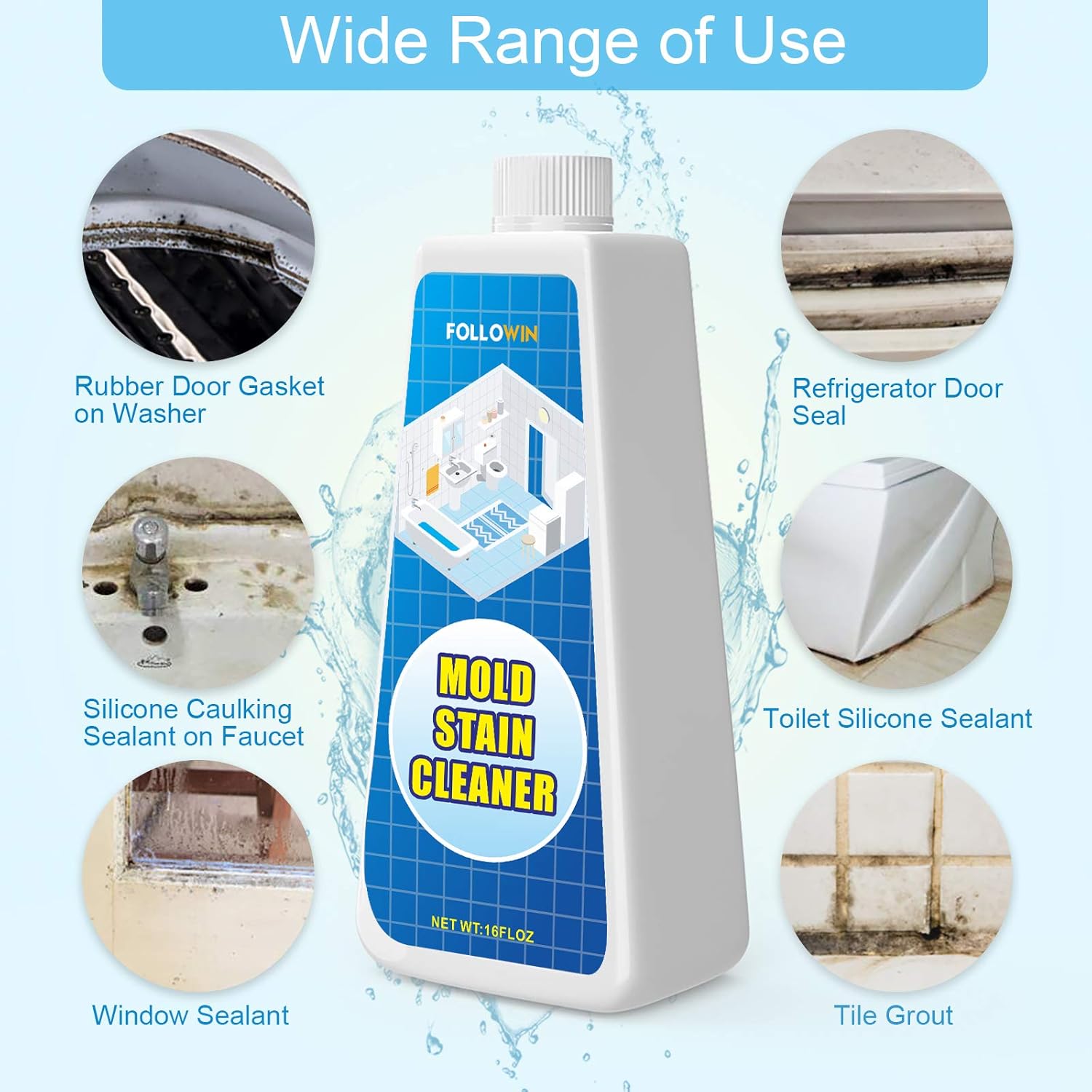 Followin Mold Mildew Stains Cleaner Gel 16oz