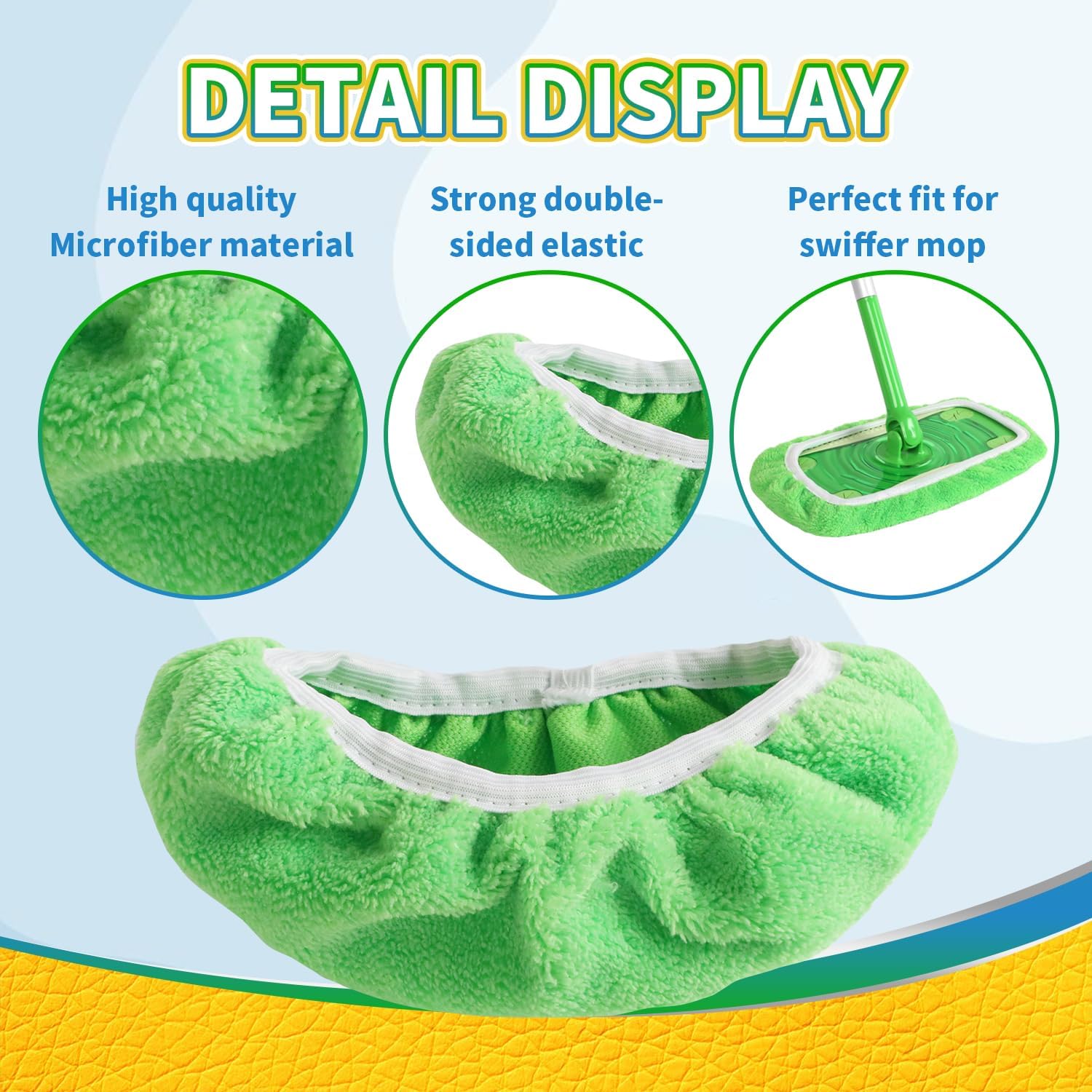 Zehrai Reusable Chenille Swiffer Mop Pads 5 Pack