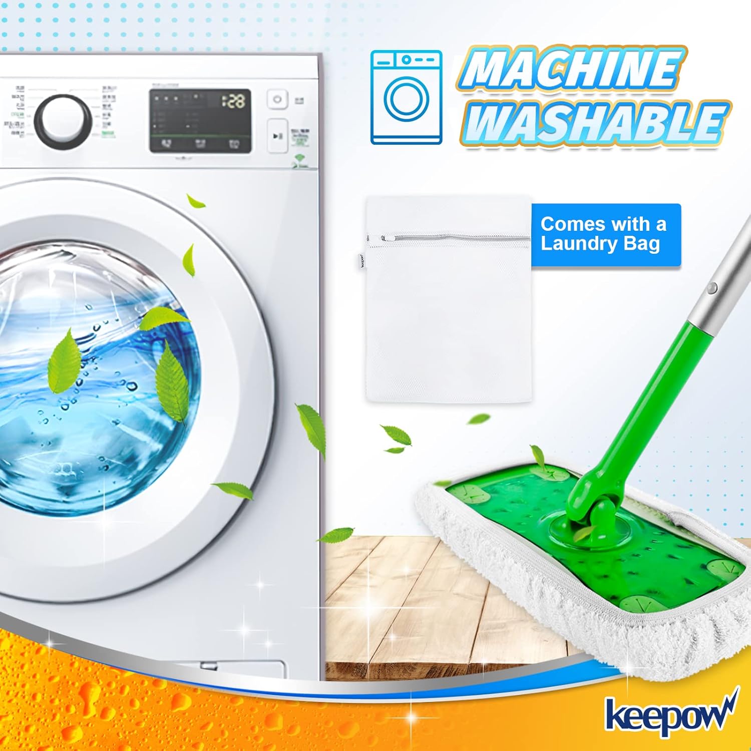 KEEPOW Reusable Mop Pads for Swiffer 6-Pack 1