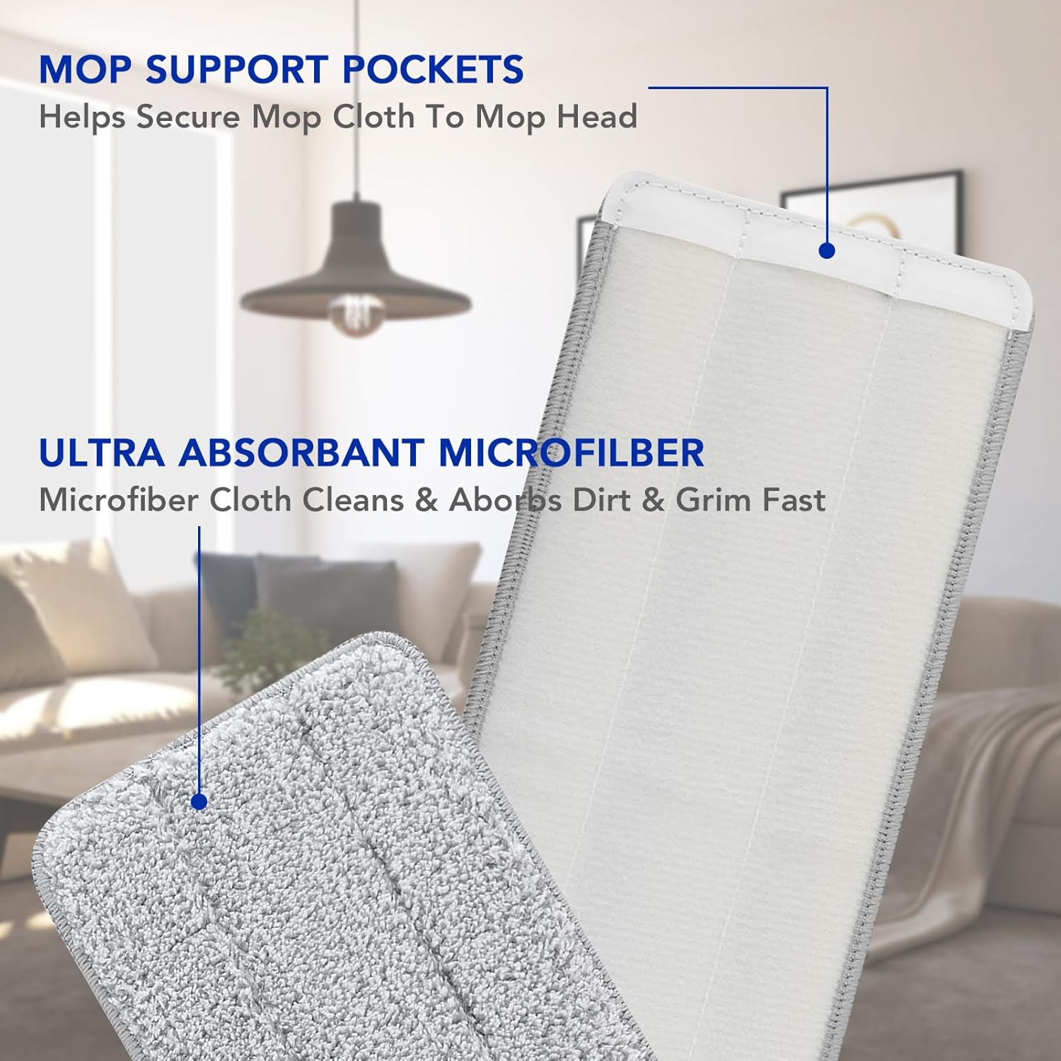 BeiLan Microfiber Mop Pads 10 Pack 13 x 49
